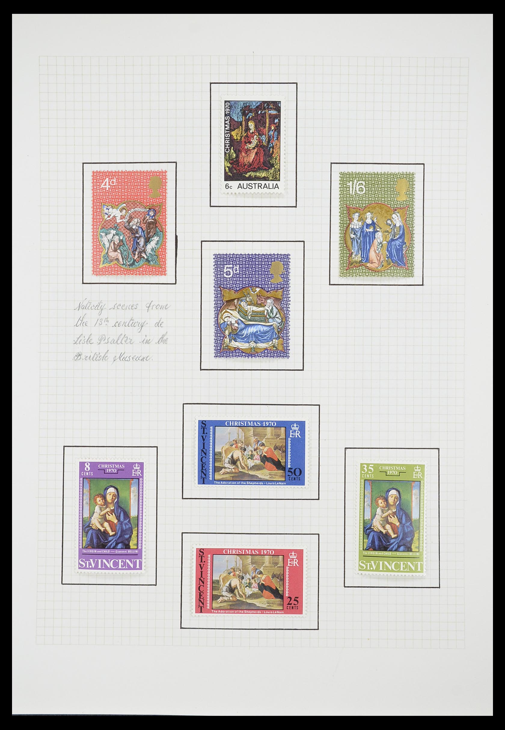 33657 1566 - Postzegelverzameling 33657 Motief Religie 1900-1990.
