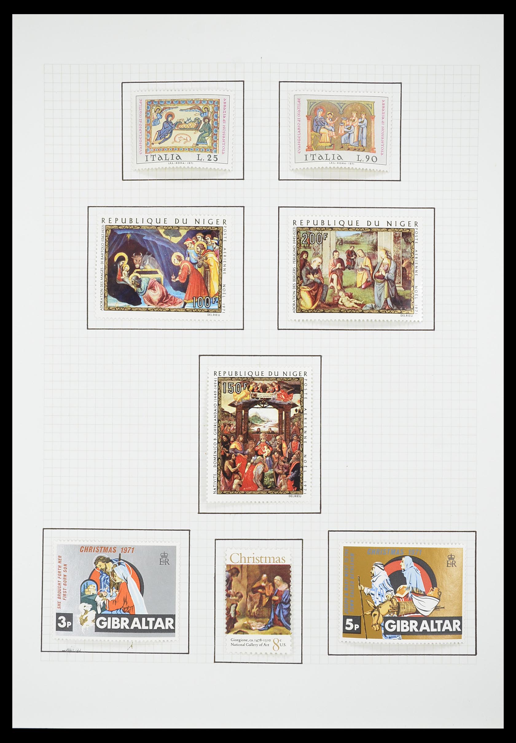 33657 1578 - Postzegelverzameling 33657 Motief Religie 1900-1990.