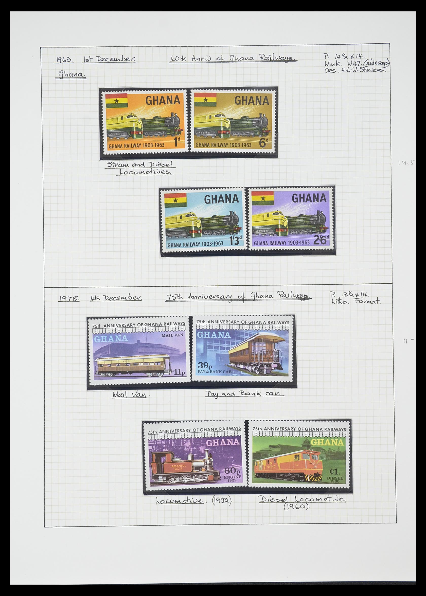 33755 0113 - Postzegelverzameling 33755 Motief treinen 1900-2010.