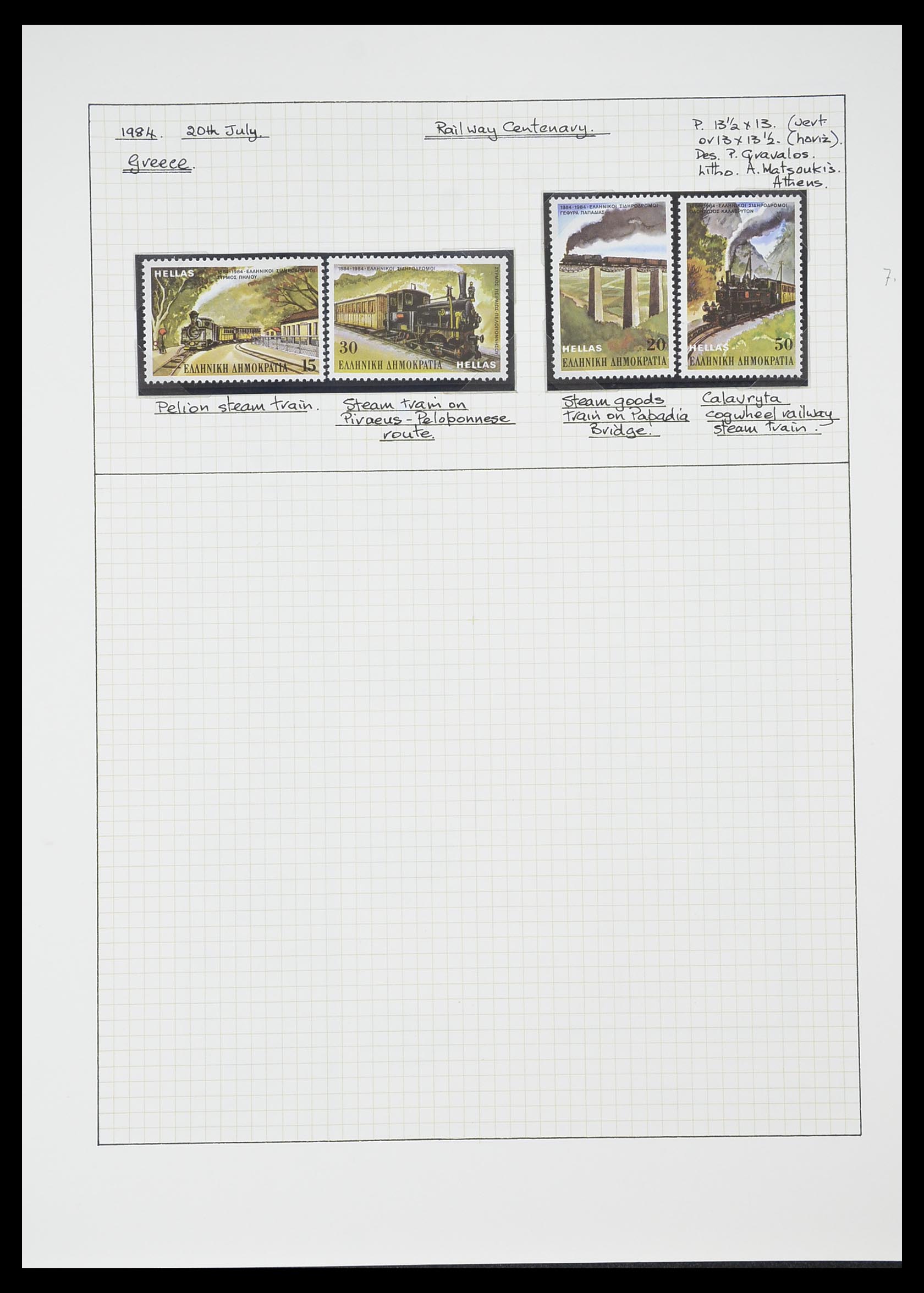 33755 0114 - Postzegelverzameling 33755 Motief treinen 1900-2010.