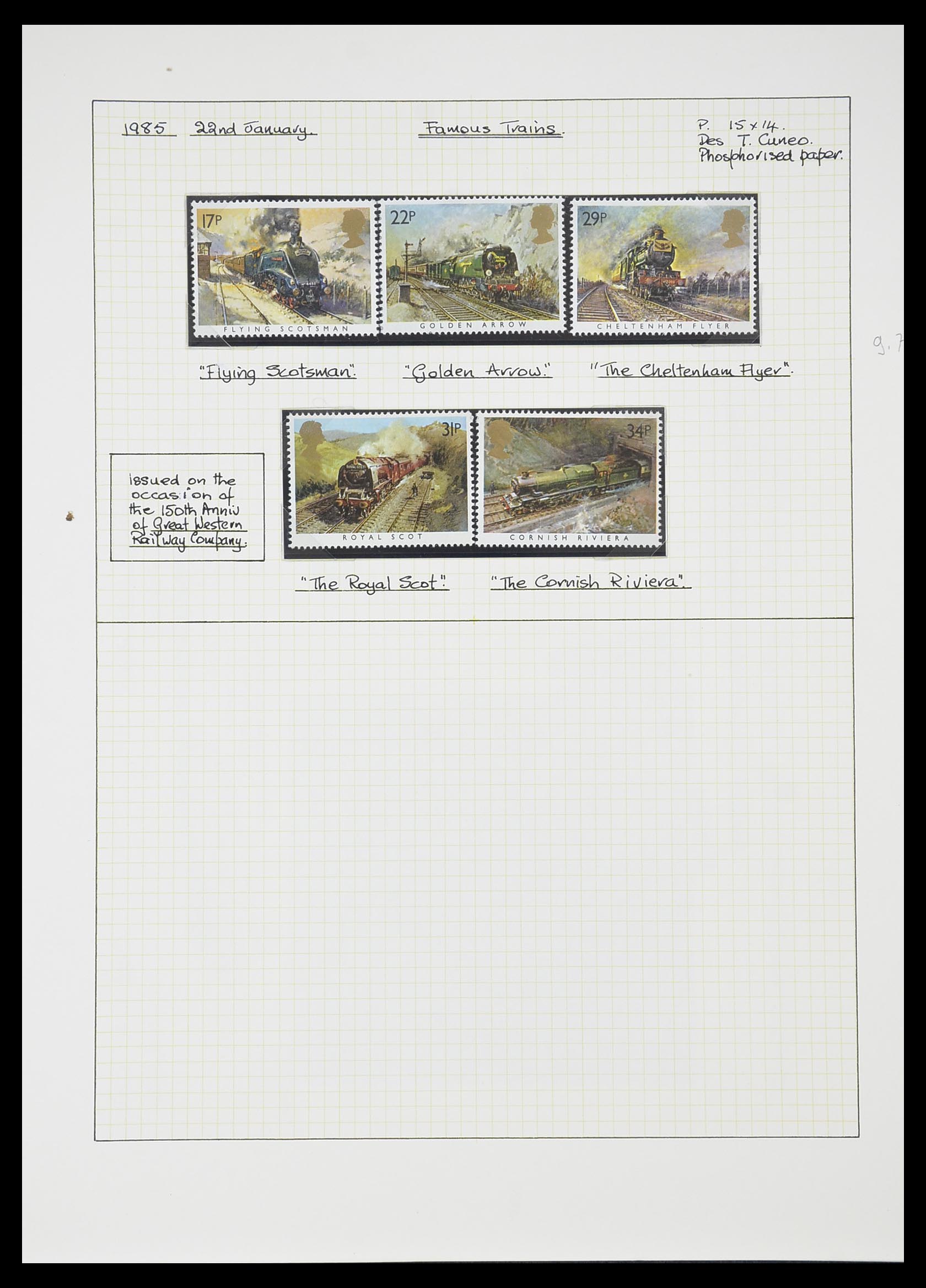 33755 0118 - Postzegelverzameling 33755 Motief treinen 1900-2010.