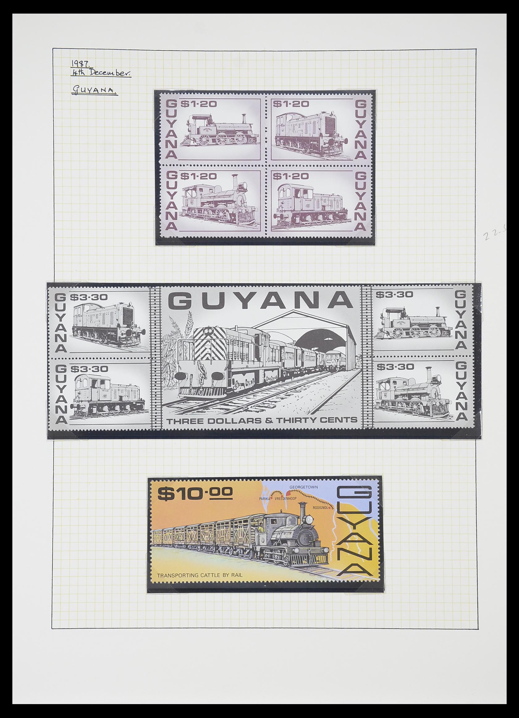 33755 0122 - Postzegelverzameling 33755 Motief treinen 1900-2010.