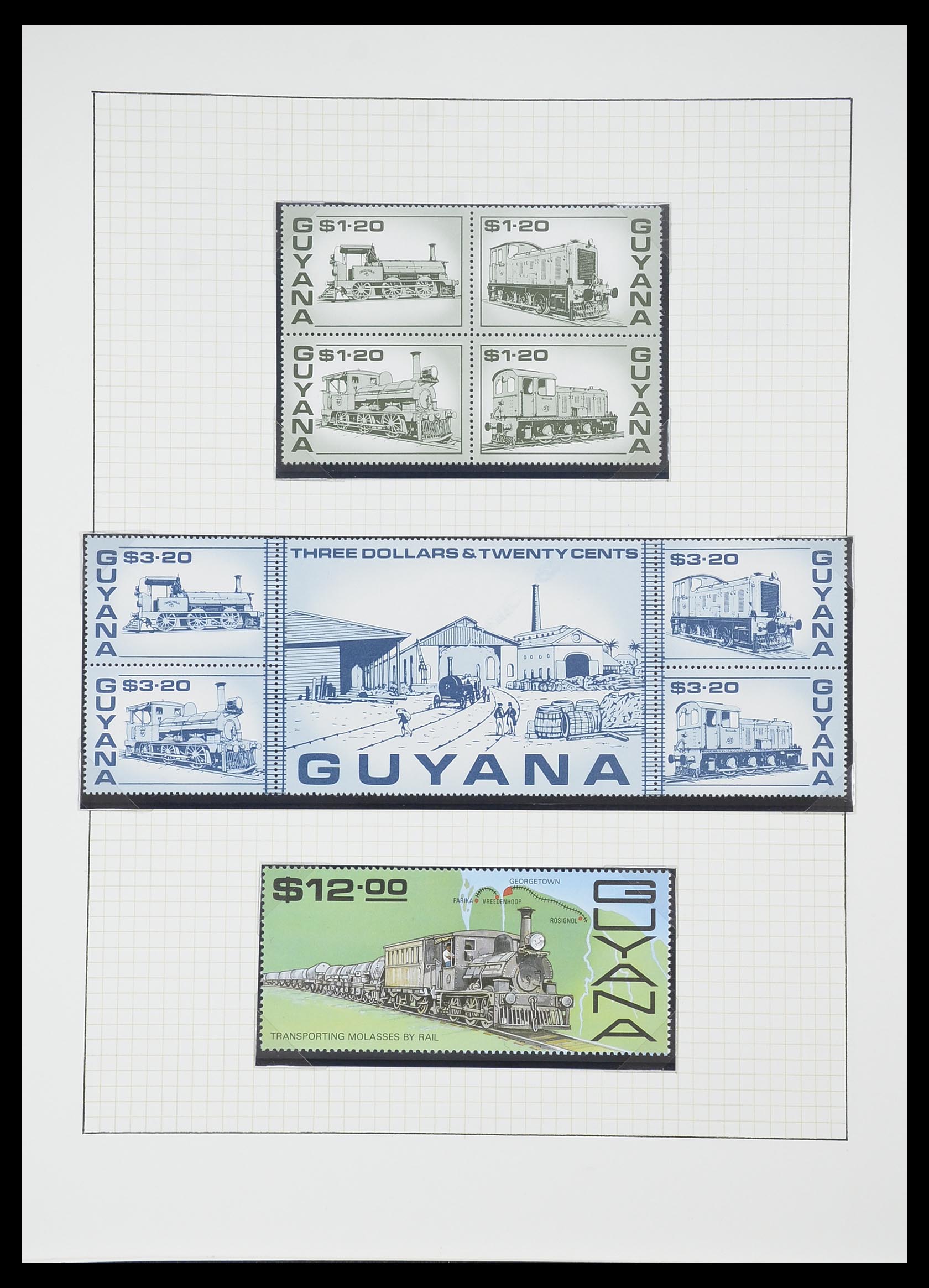 33755 0123 - Postzegelverzameling 33755 Motief treinen 1900-2010.