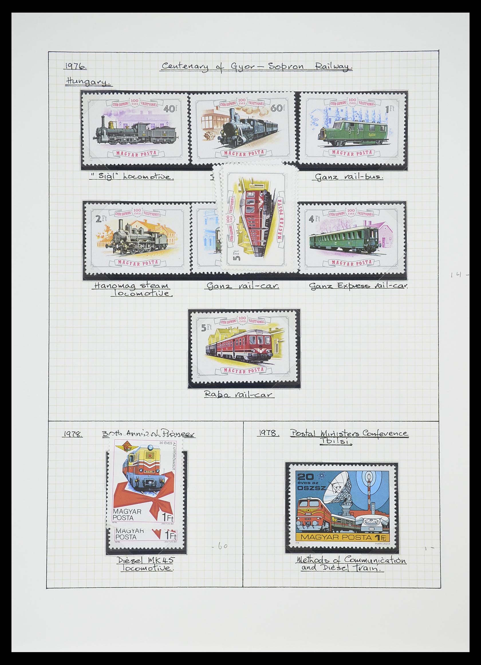 33755 0126 - Postzegelverzameling 33755 Motief treinen 1900-2010.