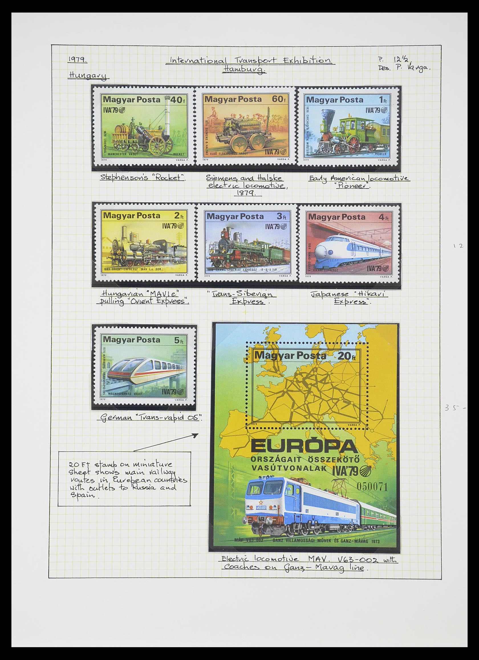 33755 0128 - Postzegelverzameling 33755 Motief treinen 1900-2010.
