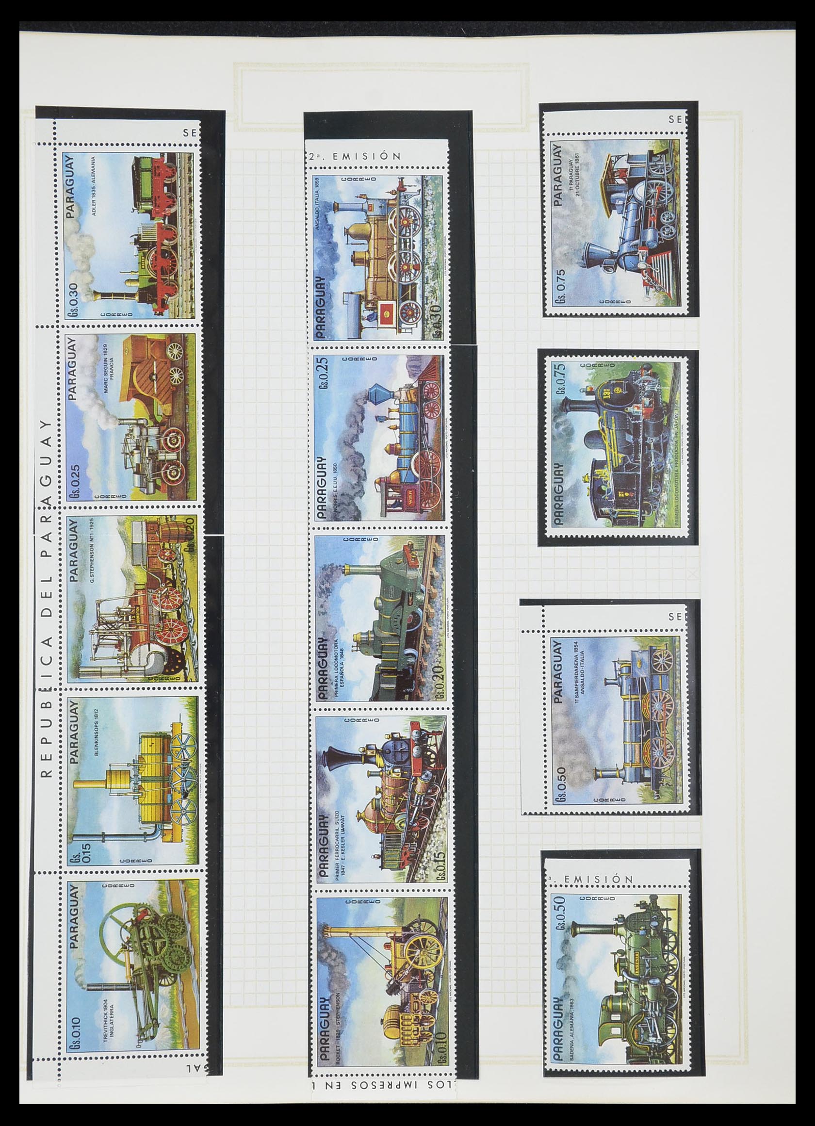 33755 0143 - Postzegelverzameling 33755 Motief treinen 1900-2010.