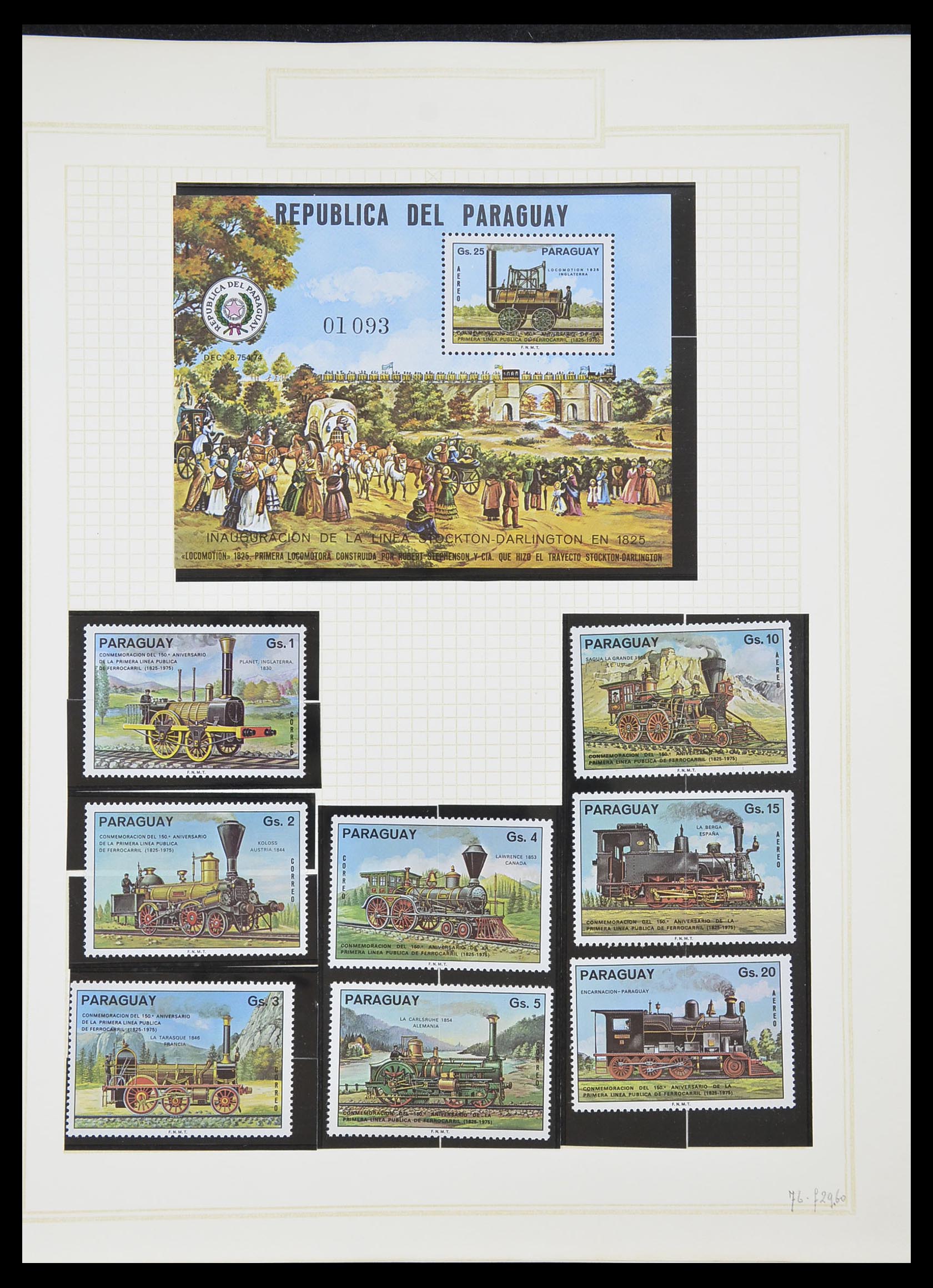 33755 0144 - Postzegelverzameling 33755 Motief treinen 1900-2010.