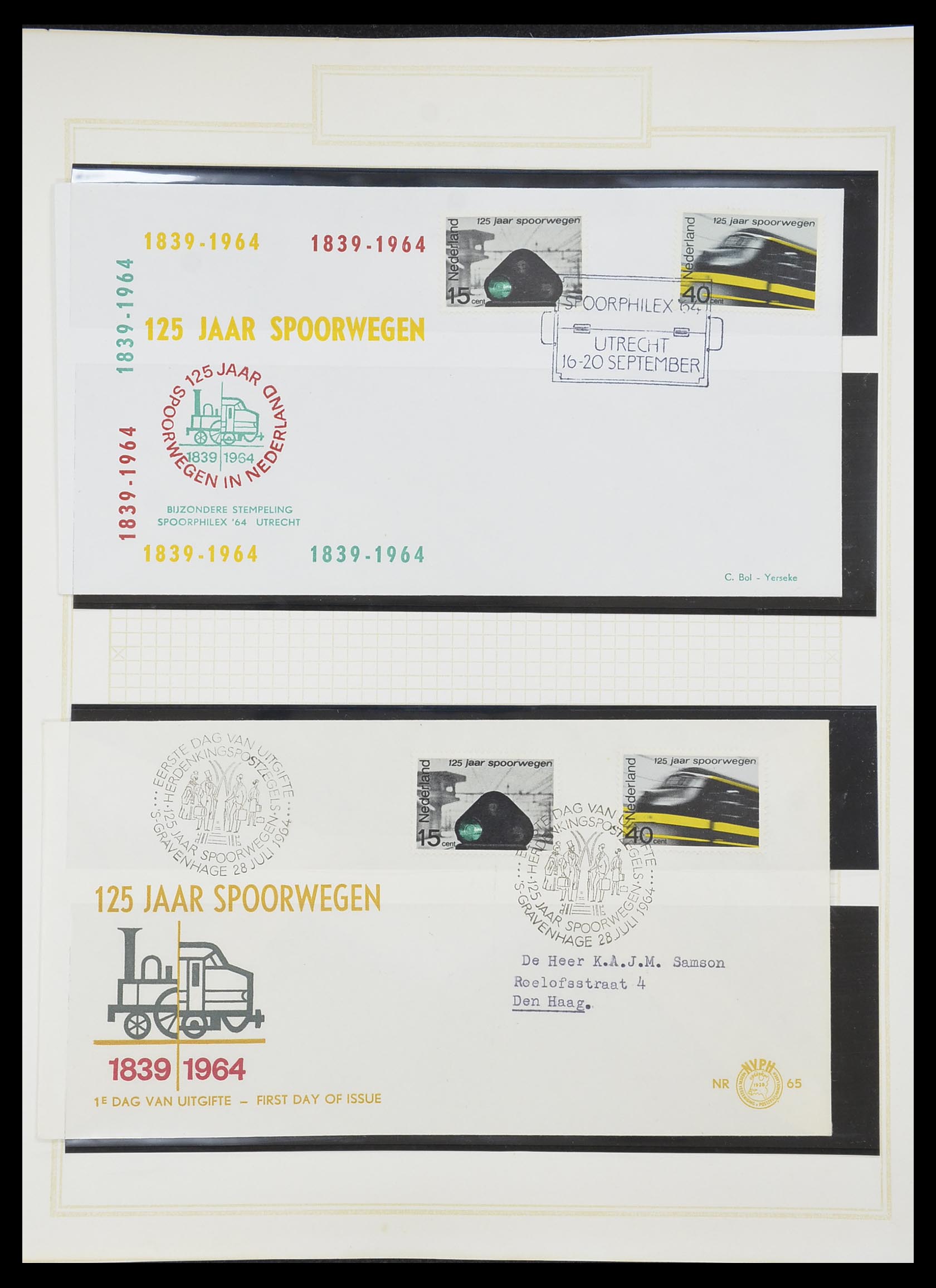 33755 0147 - Postzegelverzameling 33755 Motief treinen 1900-2010.