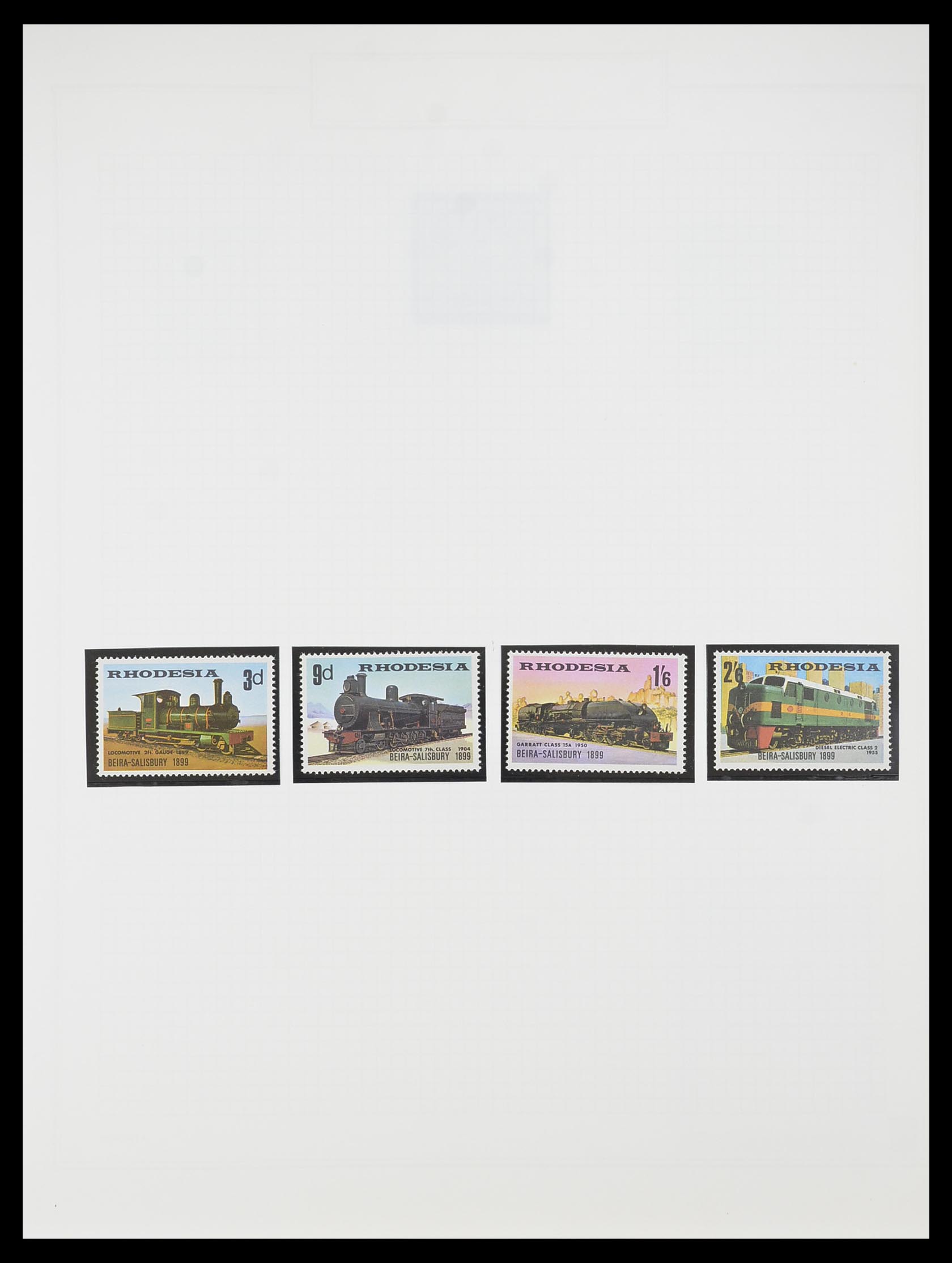 33755 0162 - Postzegelverzameling 33755 Motief treinen 1900-2010.
