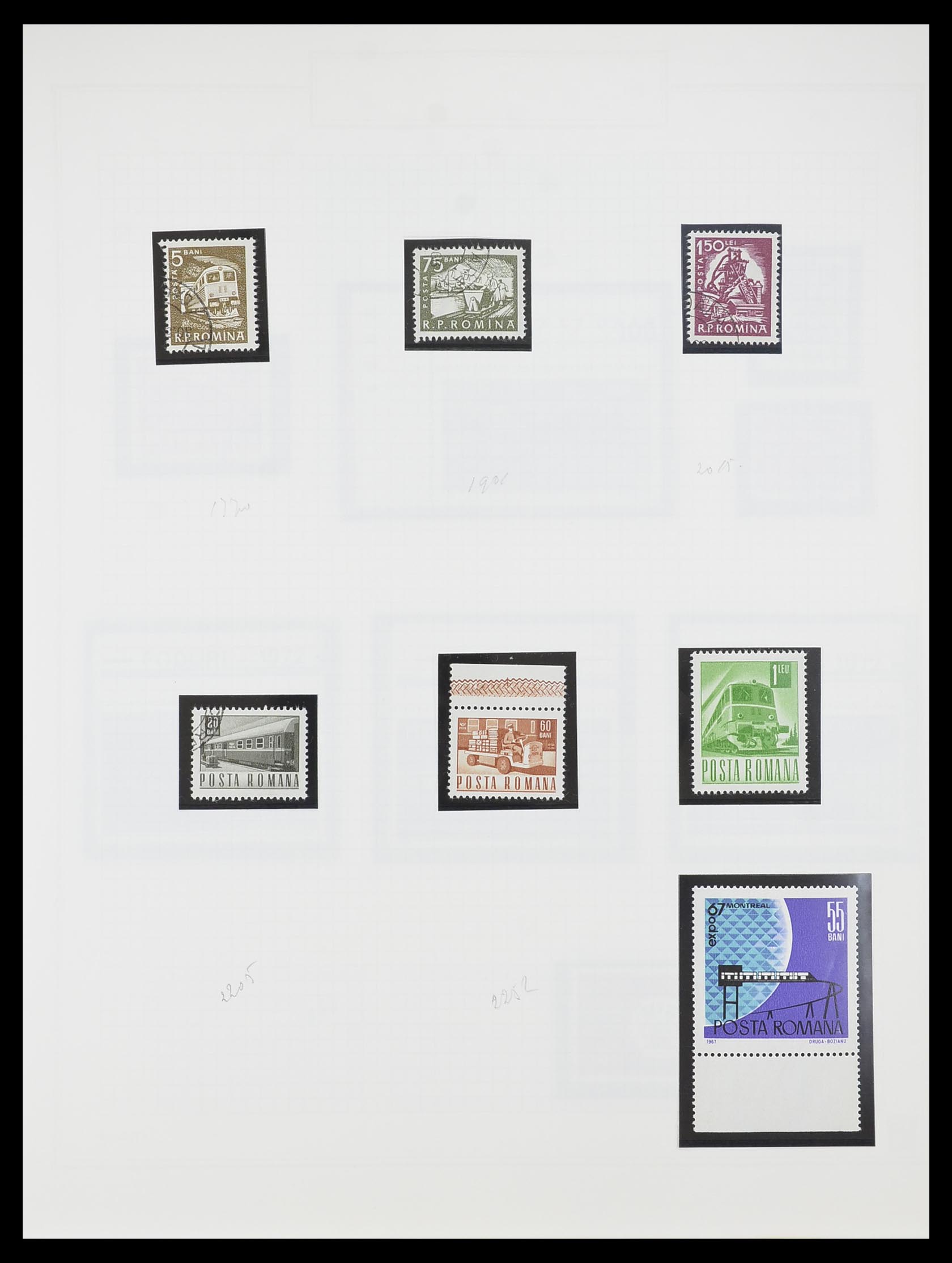 33755 0164 - Postzegelverzameling 33755 Motief treinen 1900-2010.