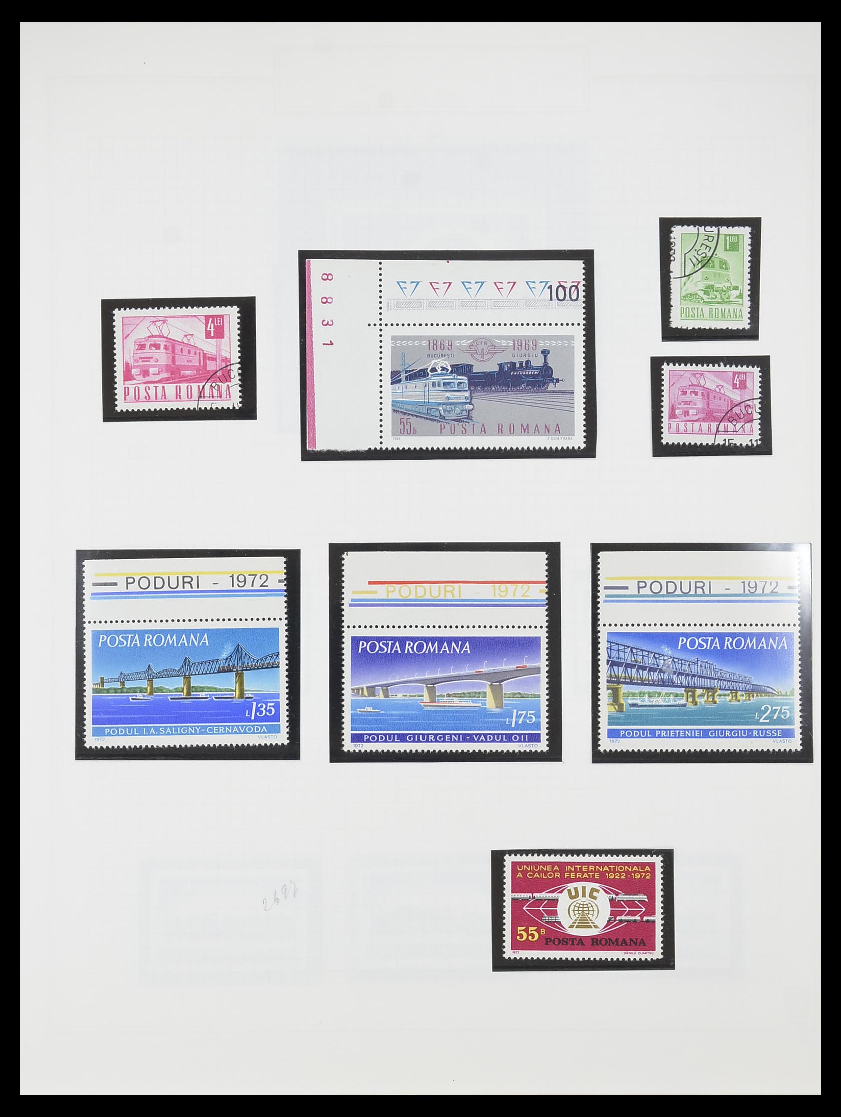 33755 0165 - Postzegelverzameling 33755 Motief treinen 1900-2010.