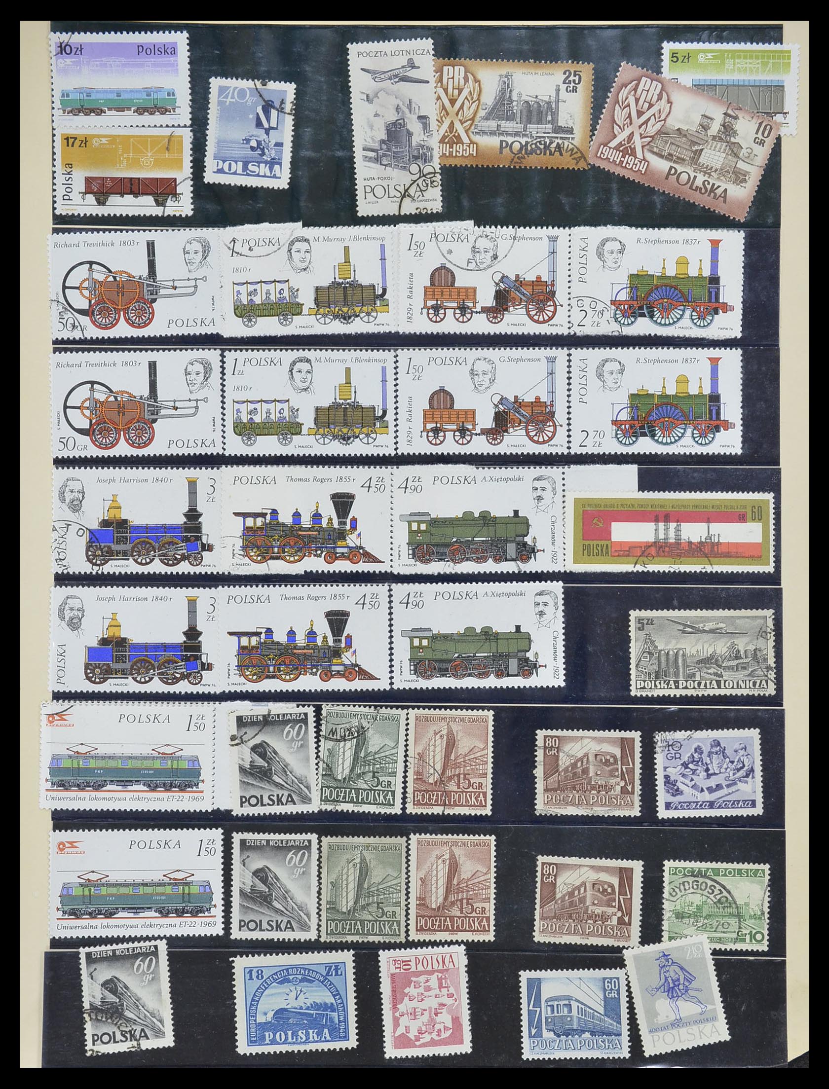 33755 2029 - Postzegelverzameling 33755 Motief treinen 1900-2010.