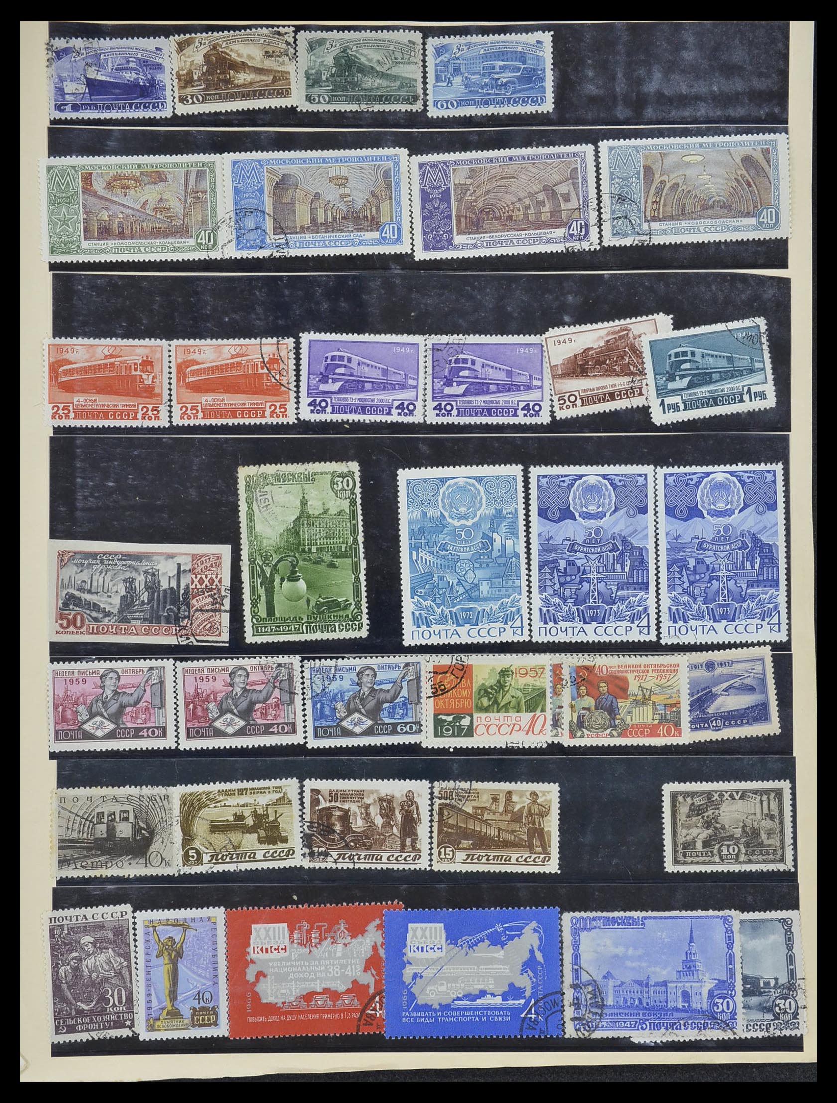 33755 2033 - Postzegelverzameling 33755 Motief treinen 1900-2010.