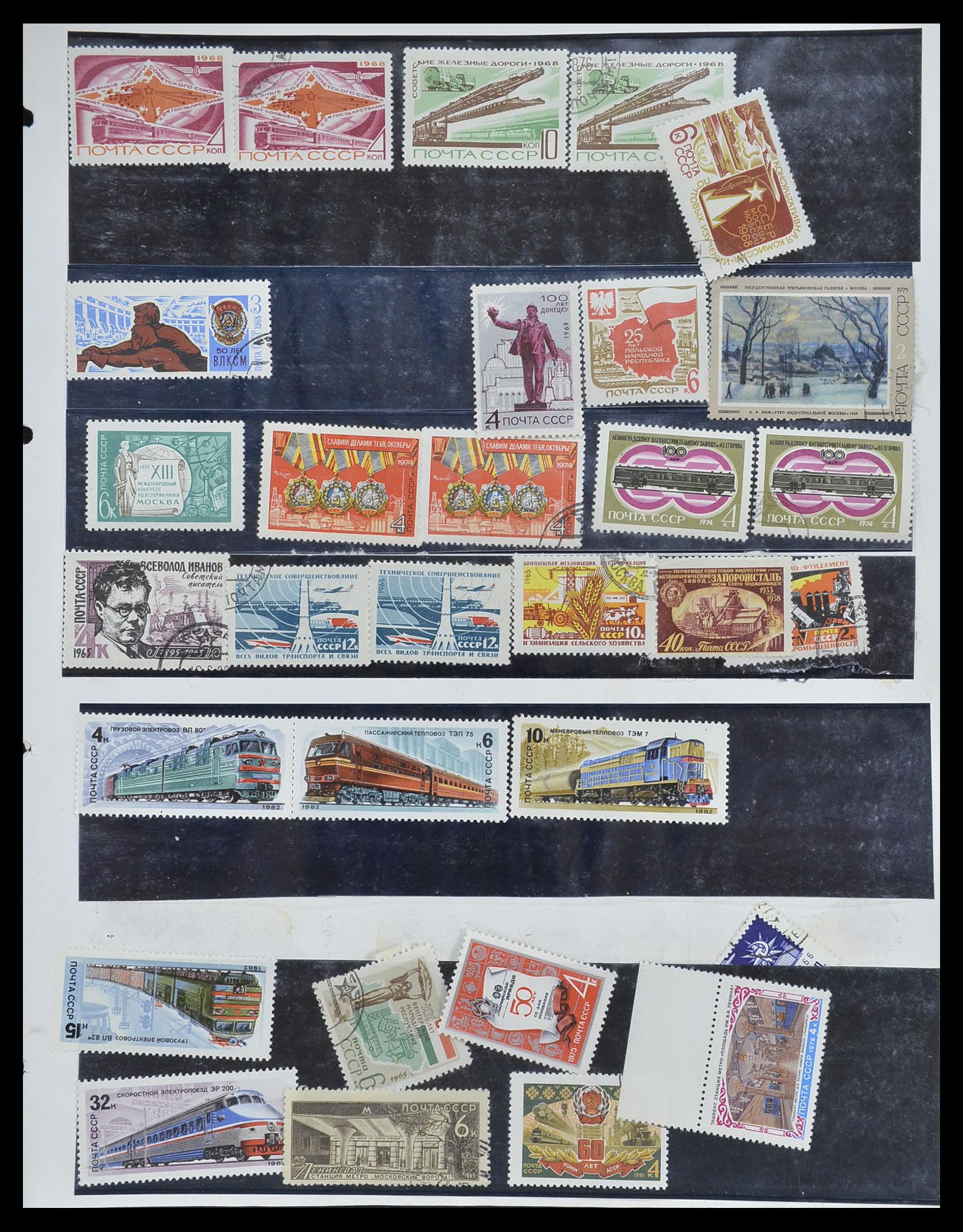 33755 2035 - Postzegelverzameling 33755 Motief treinen 1900-2010.