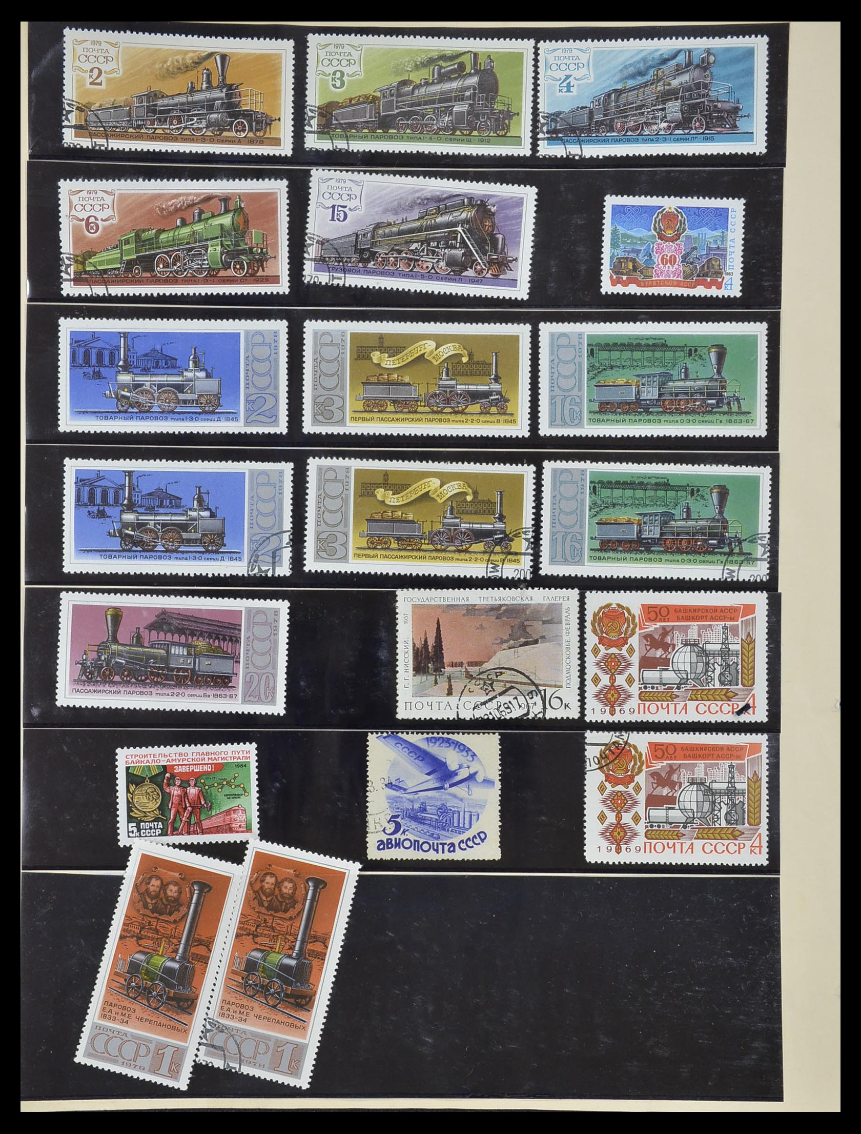 33755 2036 - Postzegelverzameling 33755 Motief treinen 1900-2010.
