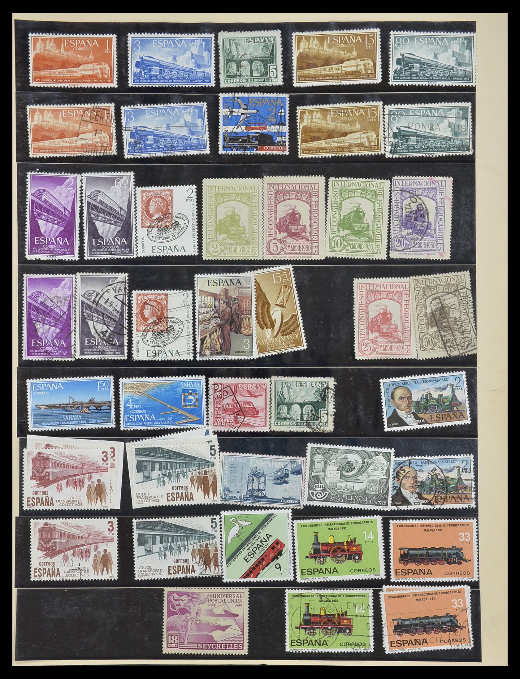 33755 2044 - Postzegelverzameling 33755 Motief treinen 1900-2010.