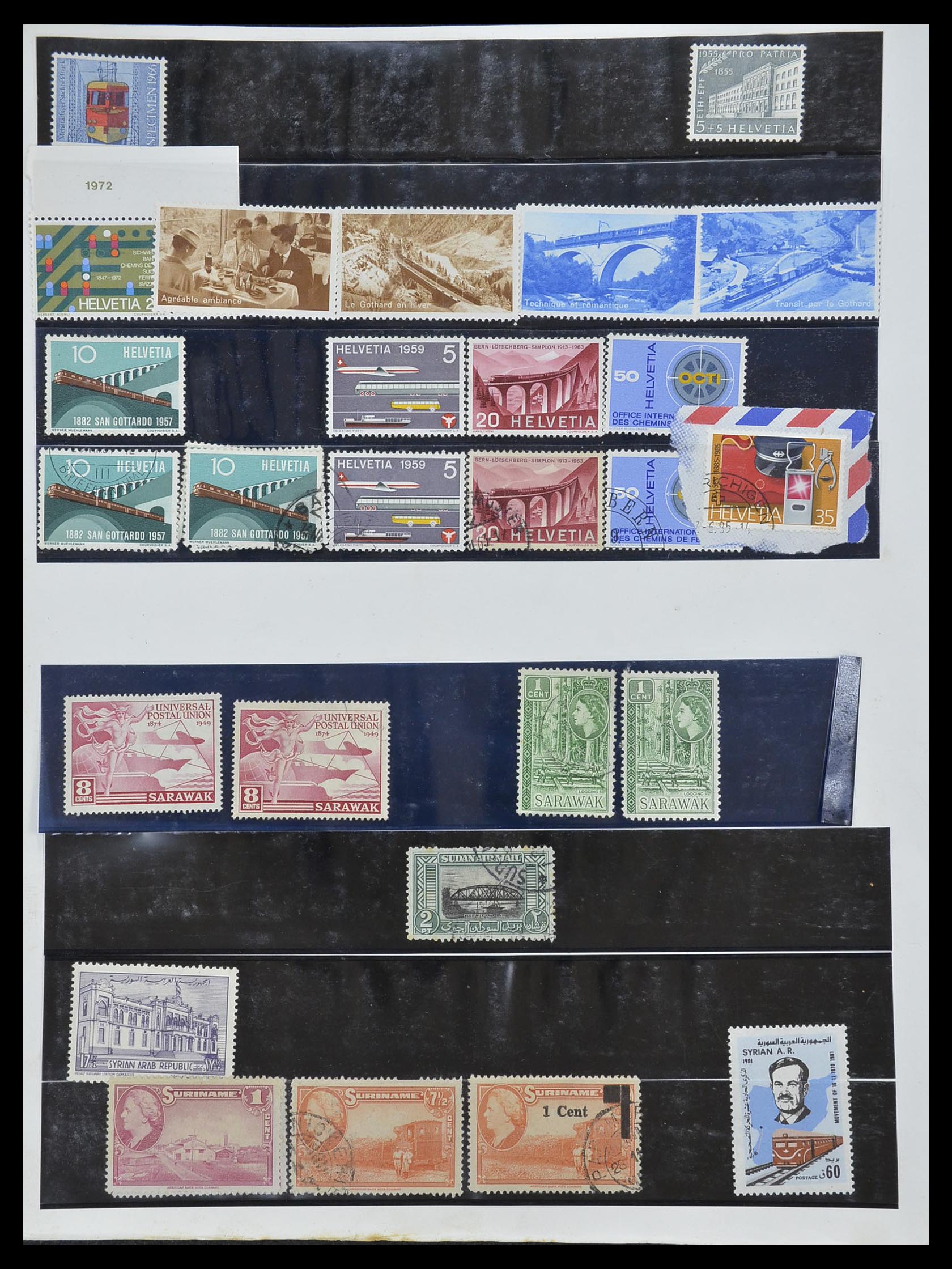 33755 2052 - Postzegelverzameling 33755 Motief treinen 1900-2010.