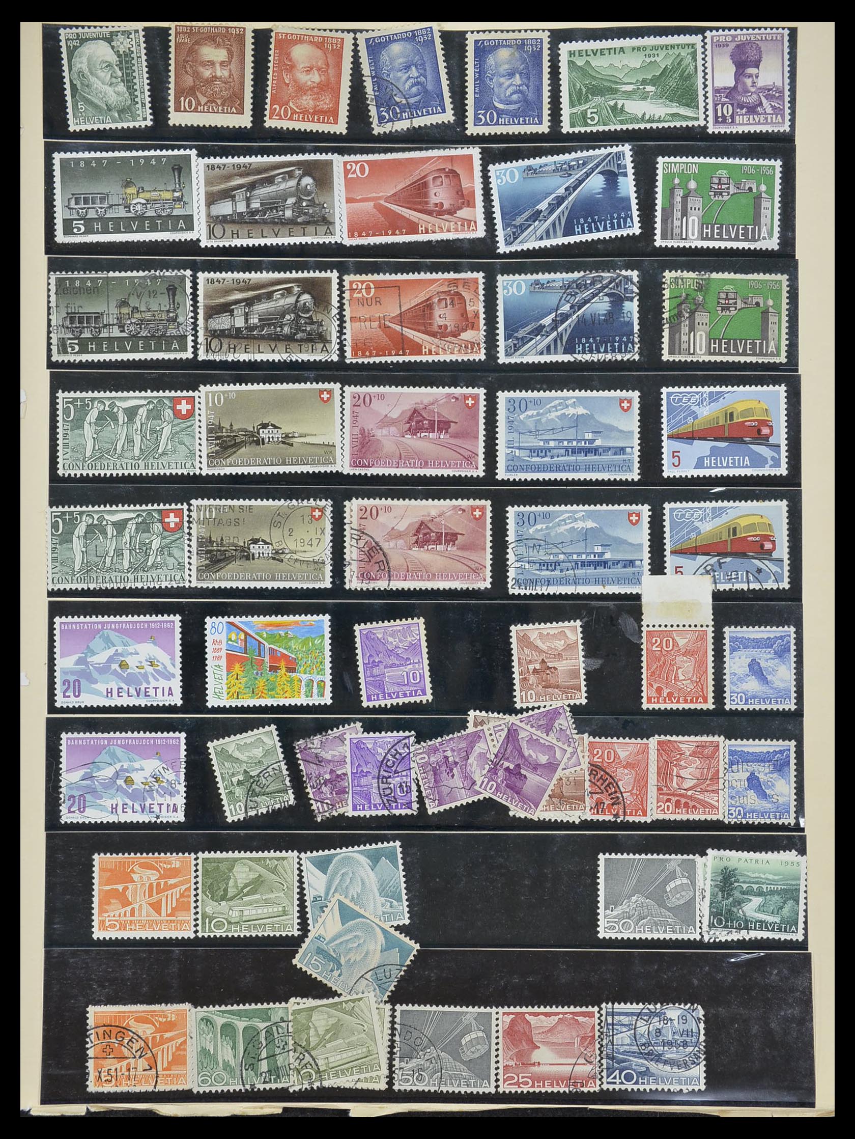 33755 2053 - Postzegelverzameling 33755 Motief treinen 1900-2010.