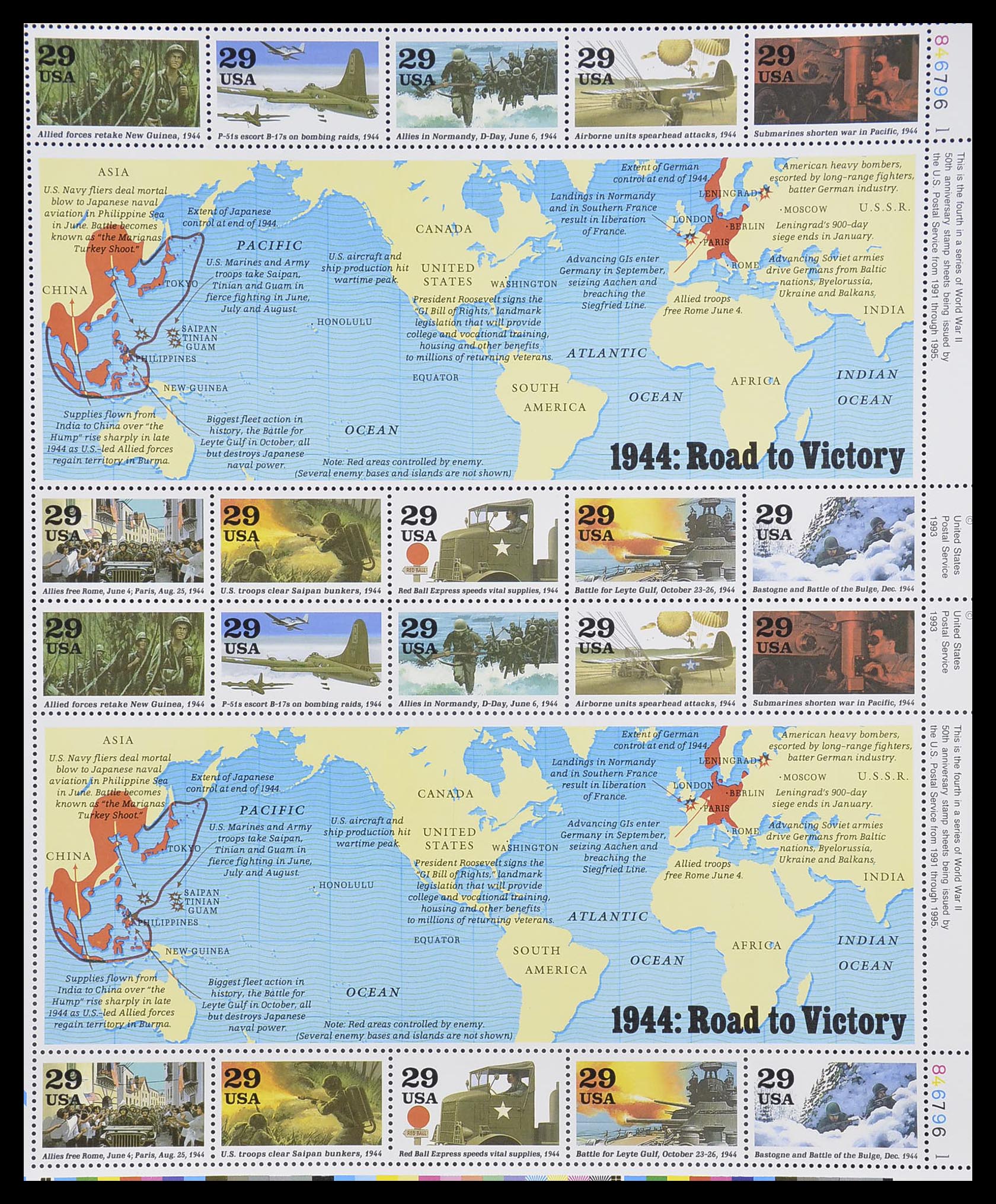 33933 102 - Postzegelverzameling 33933 USA postfris 1945-1996.