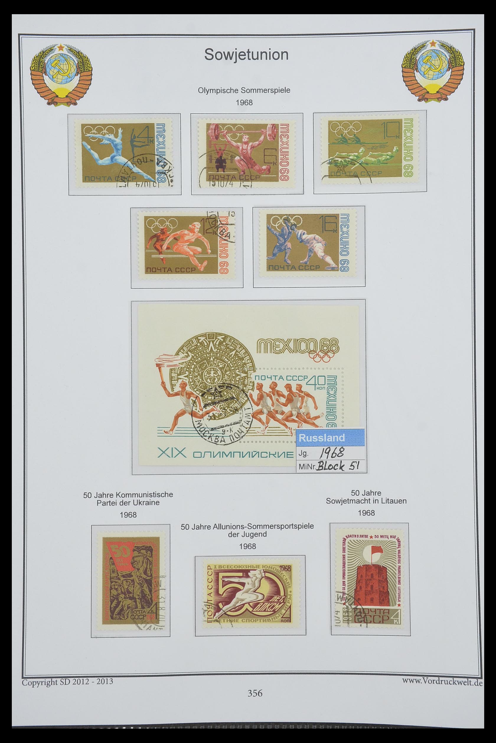 33974 358 - Stamp collection 33974 Russia 1858-1998.