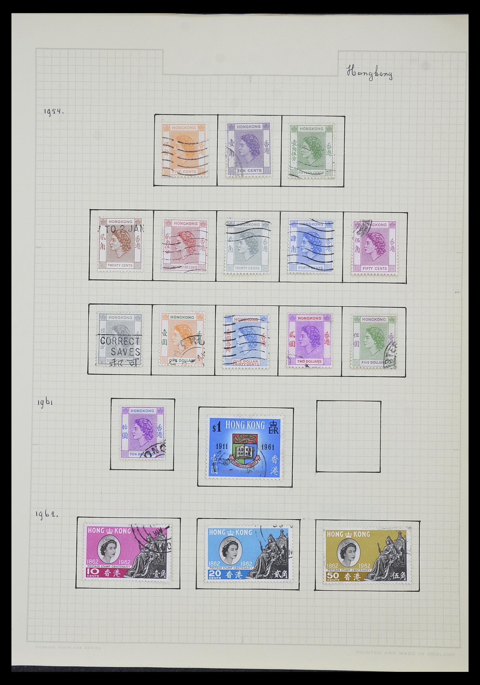 34007 075 - Postzegelverzameling 34007 Engeland en koloniën 1868-1970.