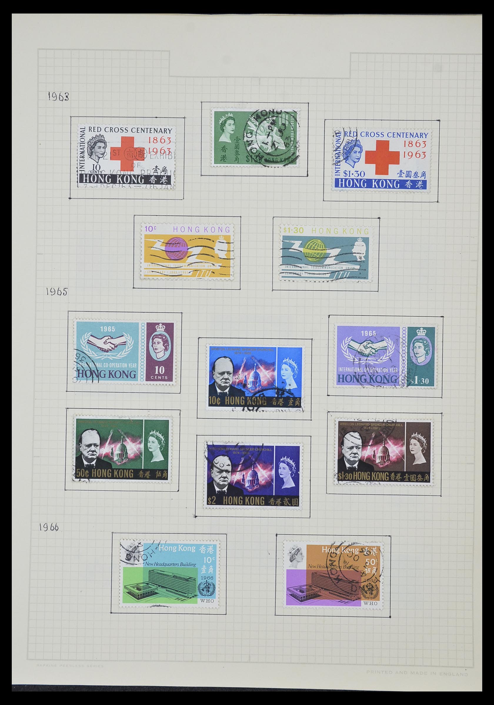 34007 077 - Postzegelverzameling 34007 Engeland en koloniën 1868-1970.