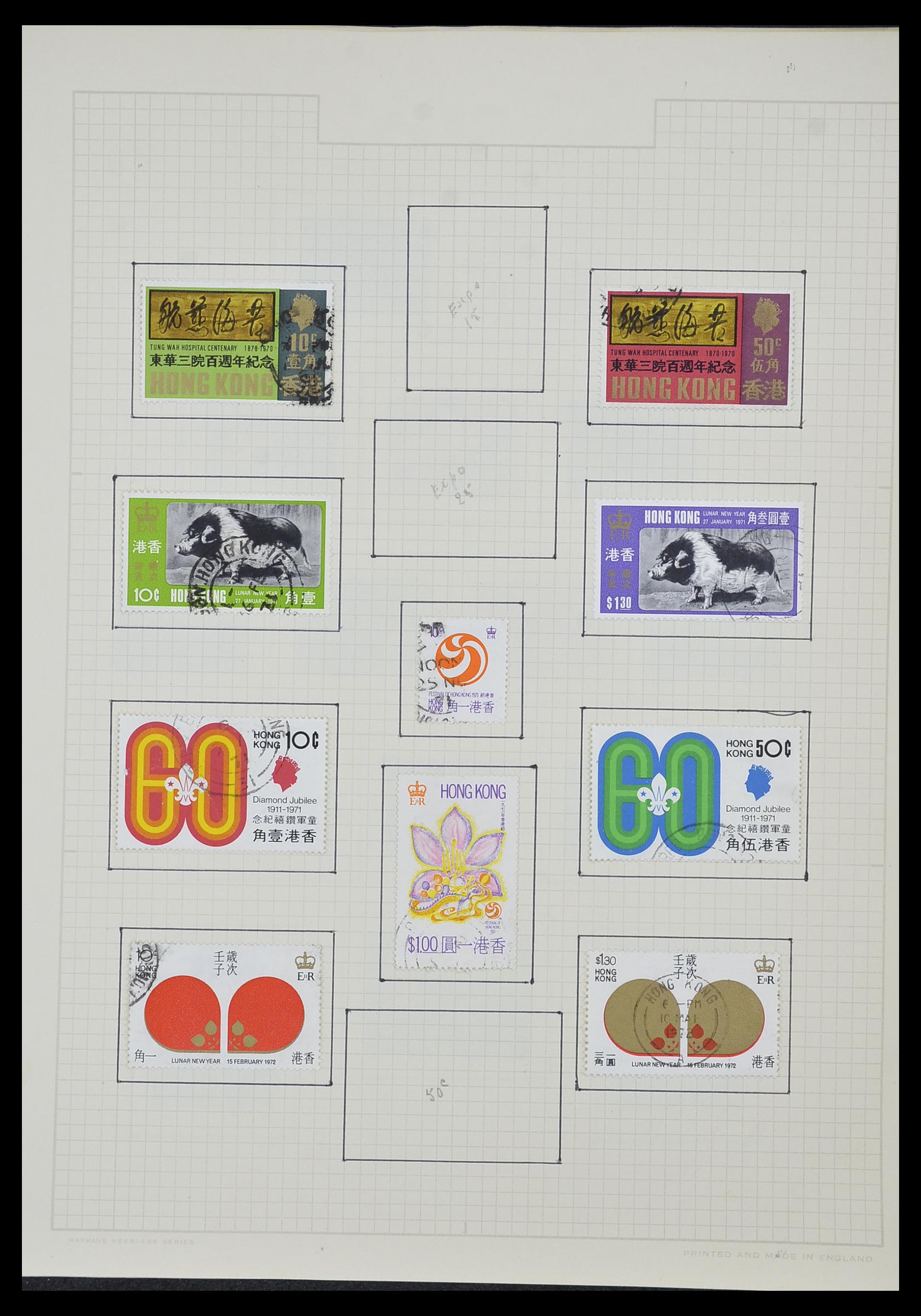 34007 080 - Postzegelverzameling 34007 Engeland en koloniën 1868-1970.