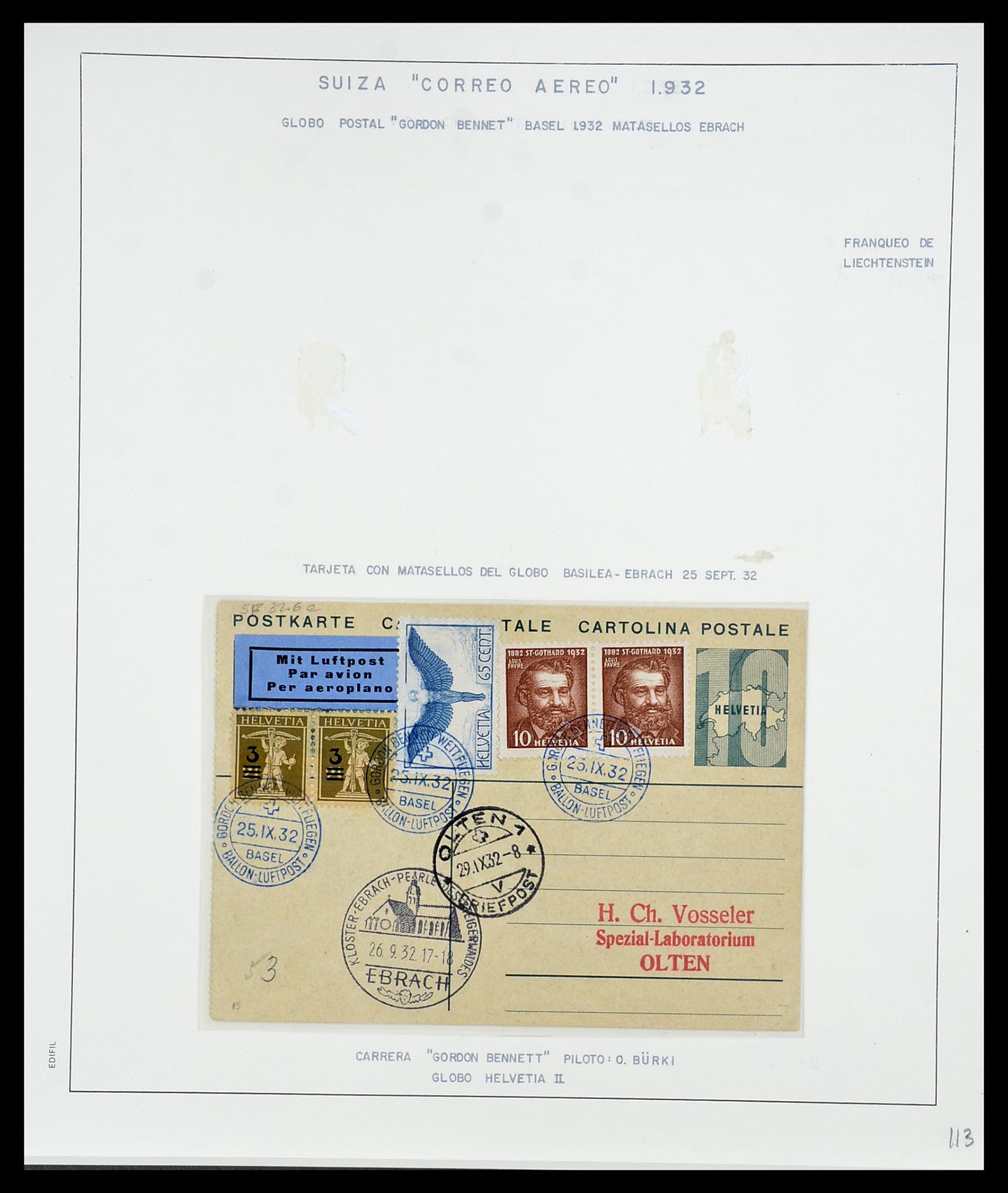 34137 063 - Postzegelverzameling 34137 Zwitserland luchtpostbrieven 1923-1963.
