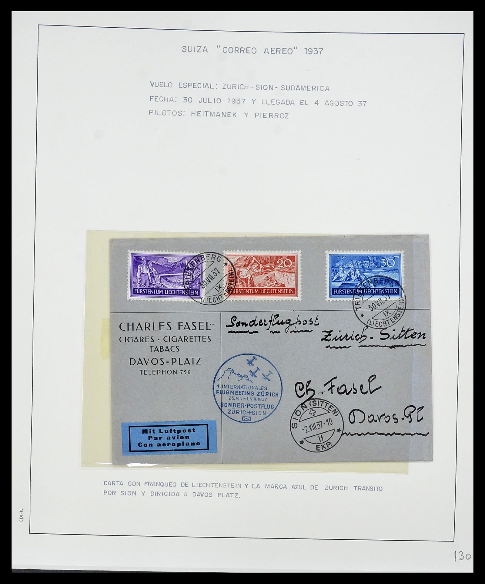 34137 068 - Postzegelverzameling 34137 Zwitserland luchtpostbrieven 1923-1963.