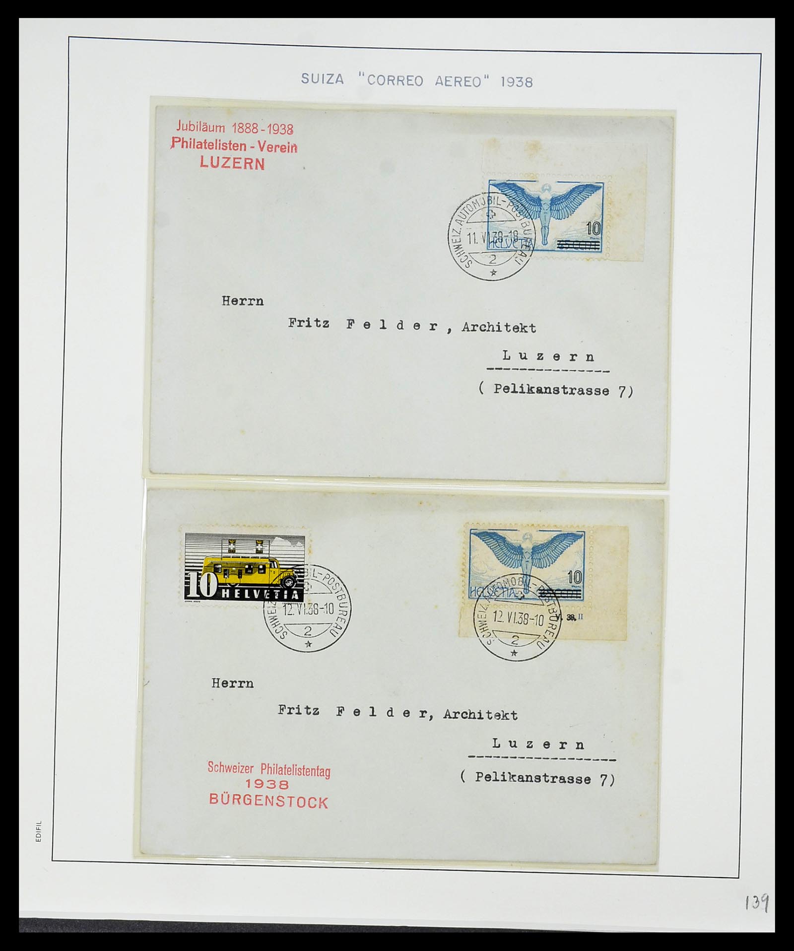 34137 077 - Postzegelverzameling 34137 Zwitserland luchtpostbrieven 1923-1963.