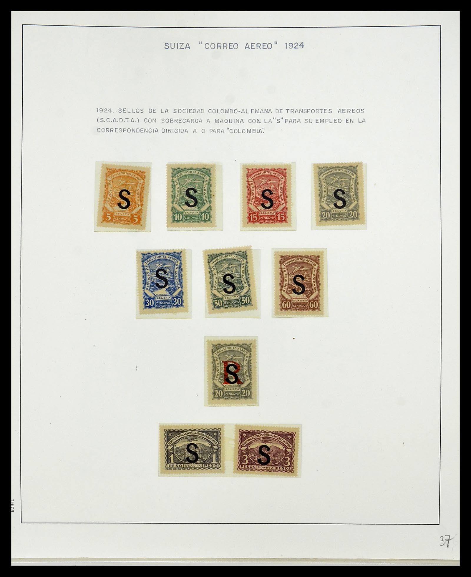 34137 088 - Postzegelverzameling 34137 Zwitserland luchtpostbrieven 1923-1963.