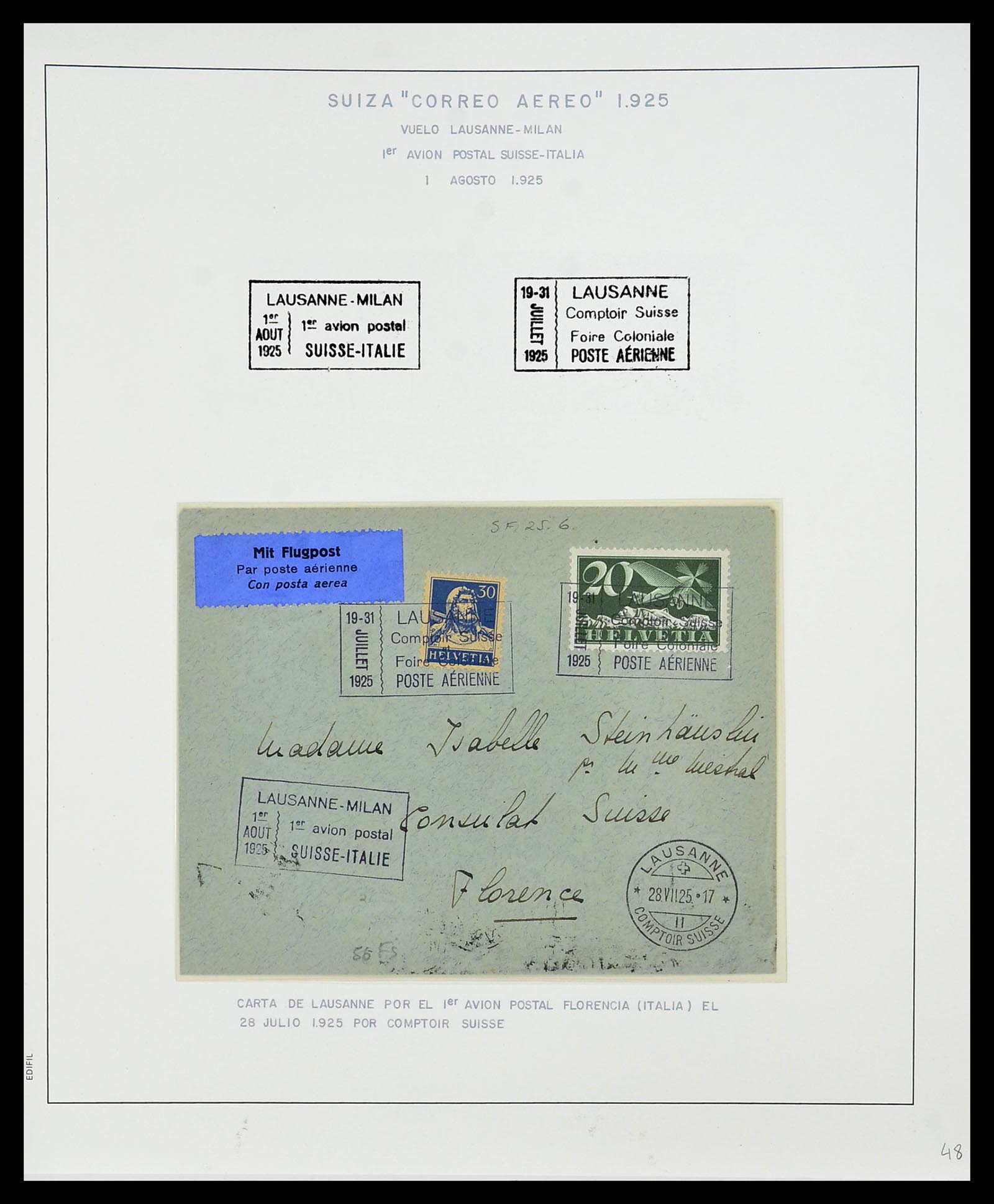 34137 101 - Postzegelverzameling 34137 Zwitserland luchtpostbrieven 1923-1963.