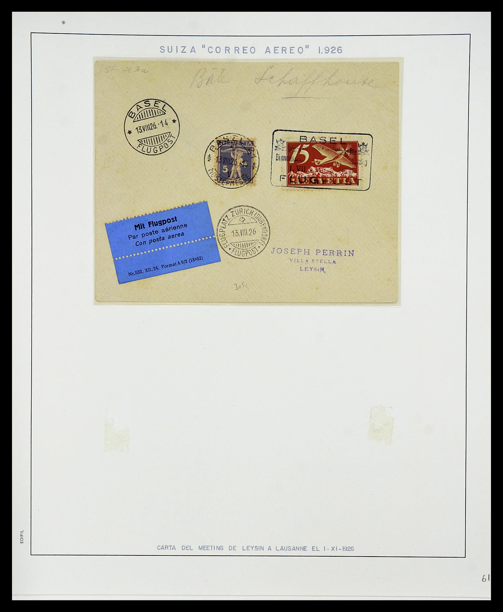 34137 110 - Postzegelverzameling 34137 Zwitserland luchtpostbrieven 1923-1963.