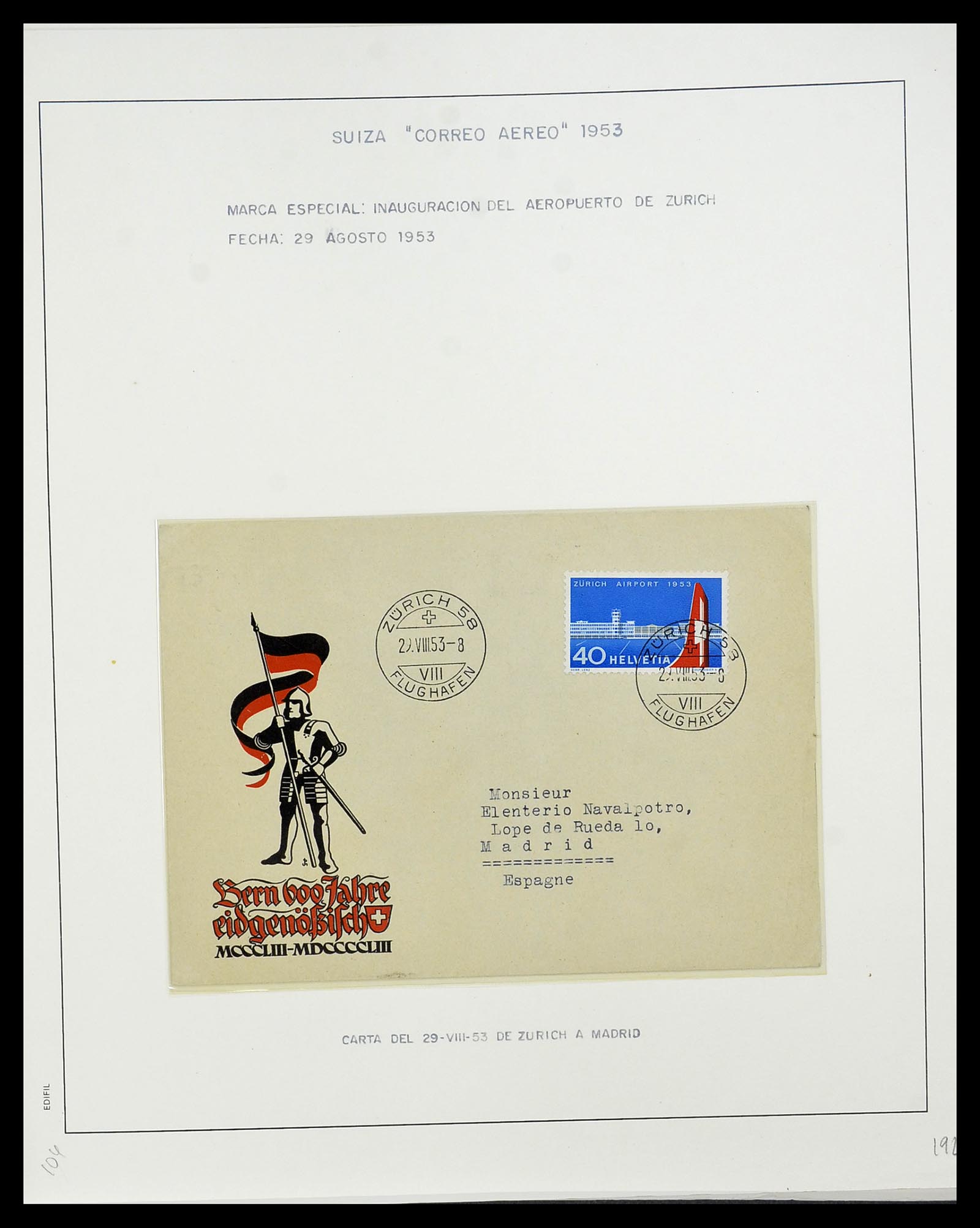 34137 119 - Postzegelverzameling 34137 Zwitserland luchtpostbrieven 1923-1963.