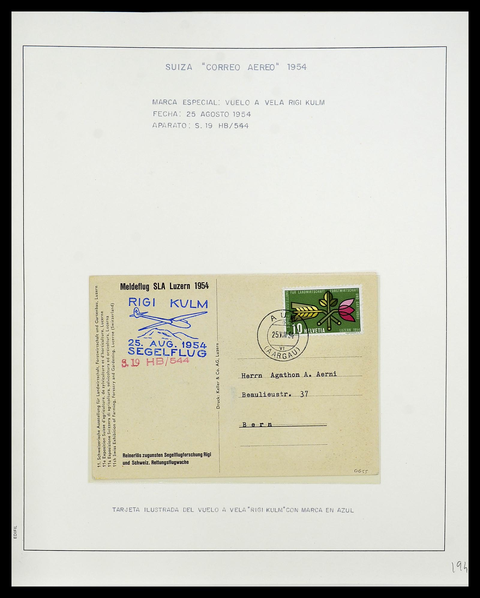 34137 121 - Postzegelverzameling 34137 Zwitserland luchtpostbrieven 1923-1963.