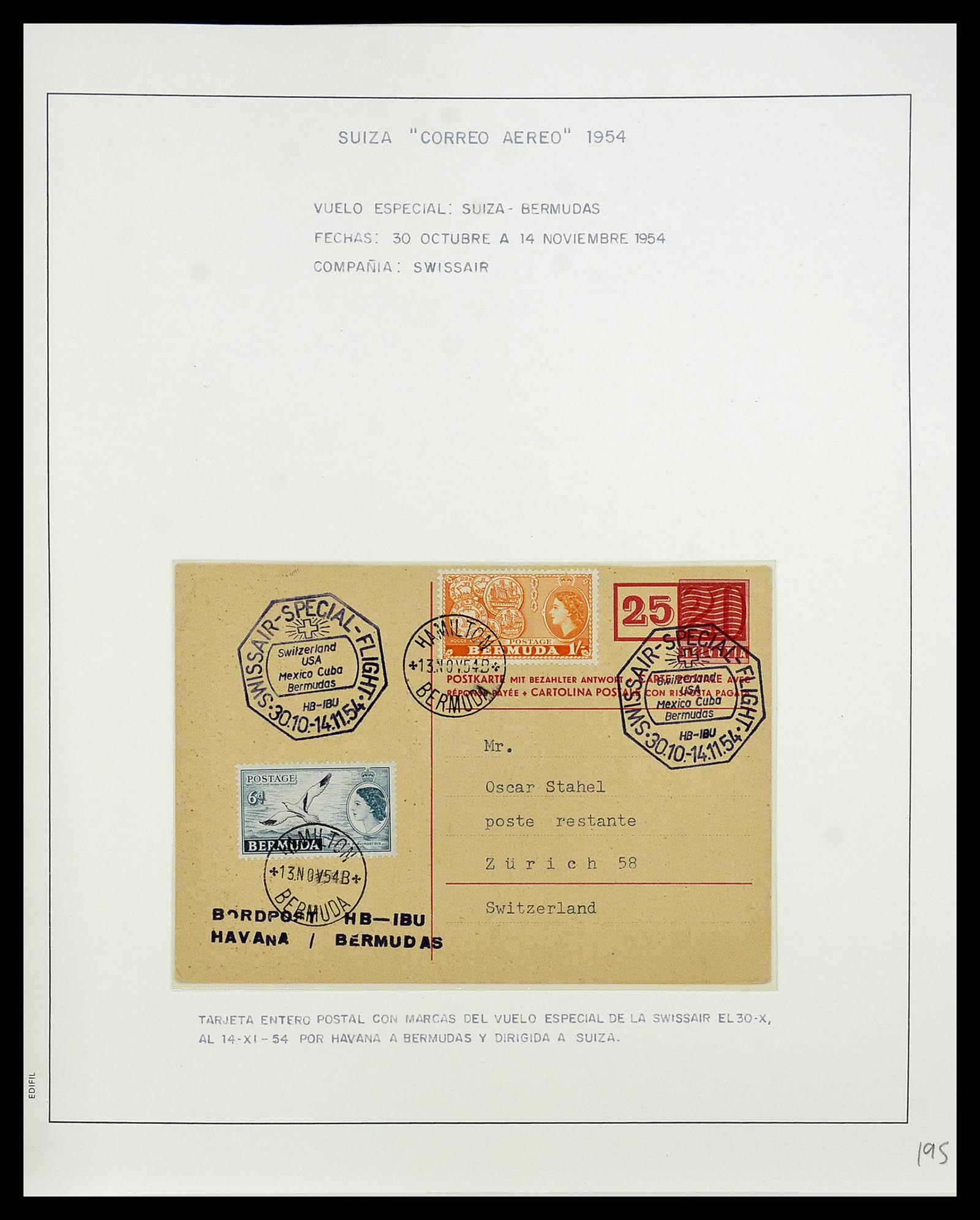 34137 122 - Postzegelverzameling 34137 Zwitserland luchtpostbrieven 1923-1963.