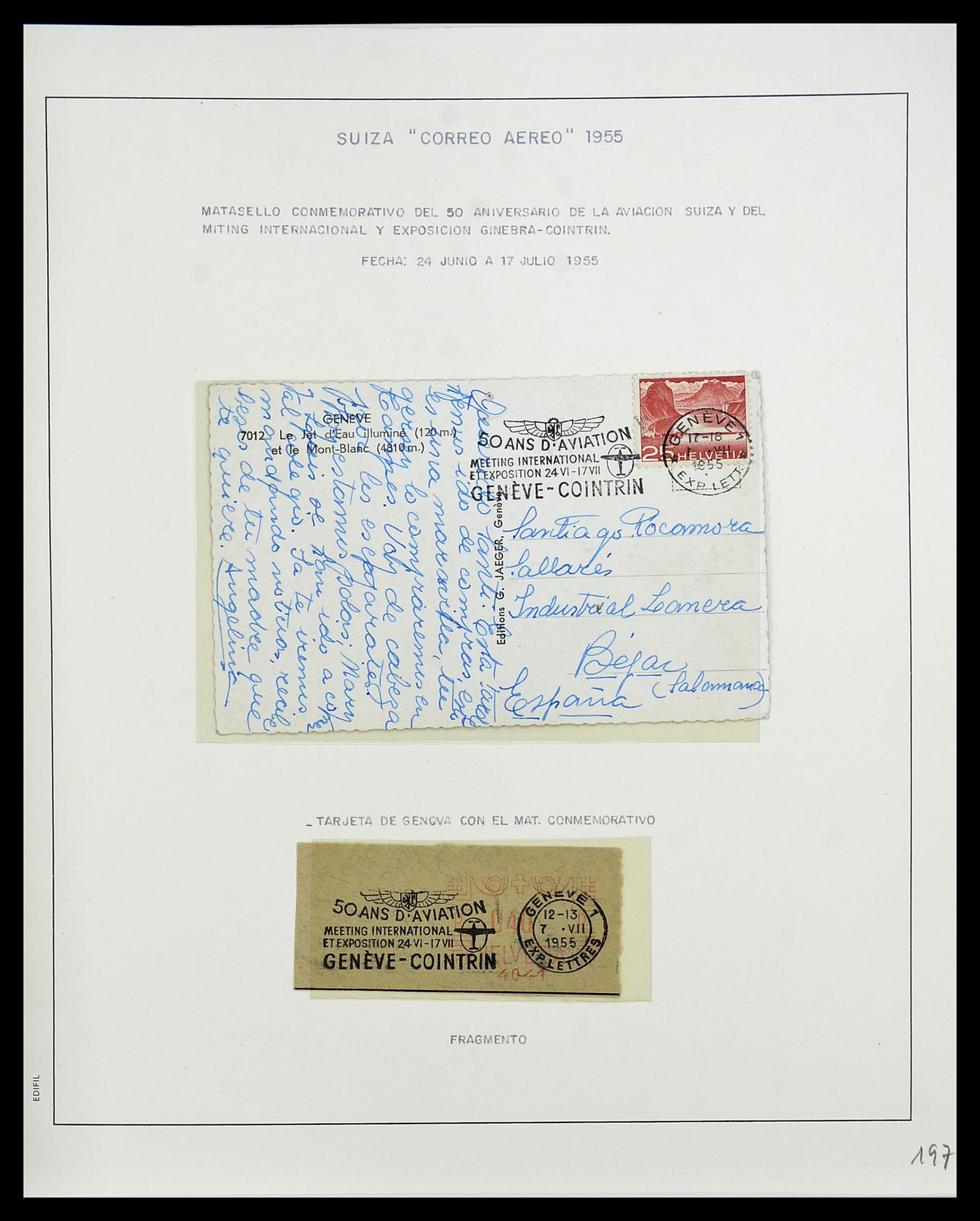 34137 124 - Postzegelverzameling 34137 Zwitserland luchtpostbrieven 1923-1963.