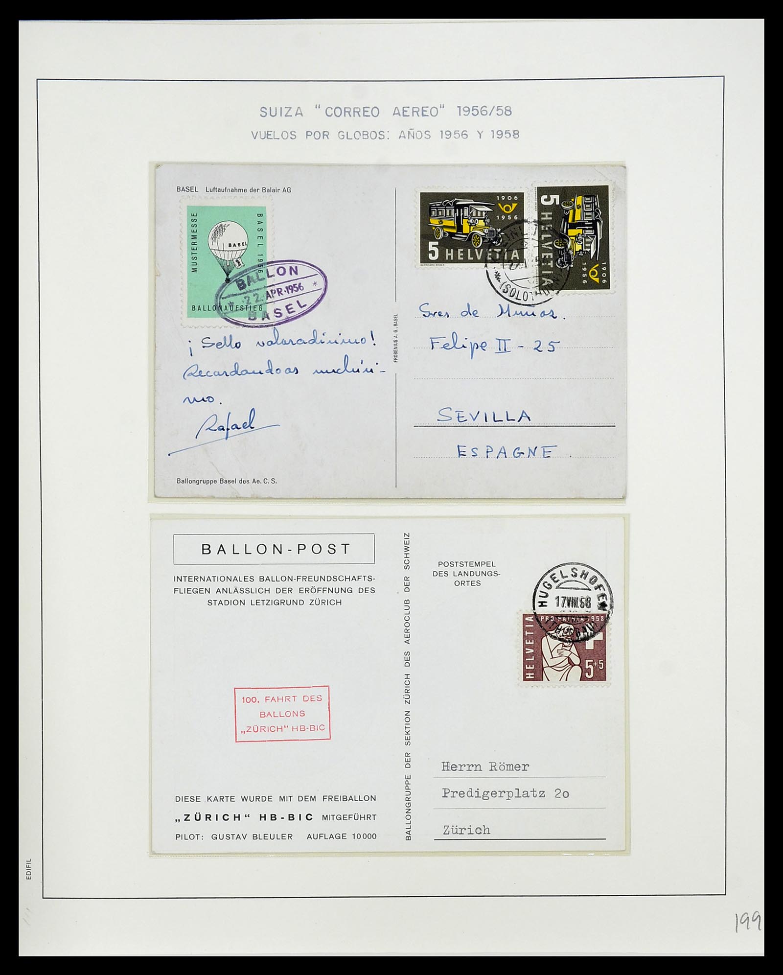 34137 126 - Postzegelverzameling 34137 Zwitserland luchtpostbrieven 1923-1963.
