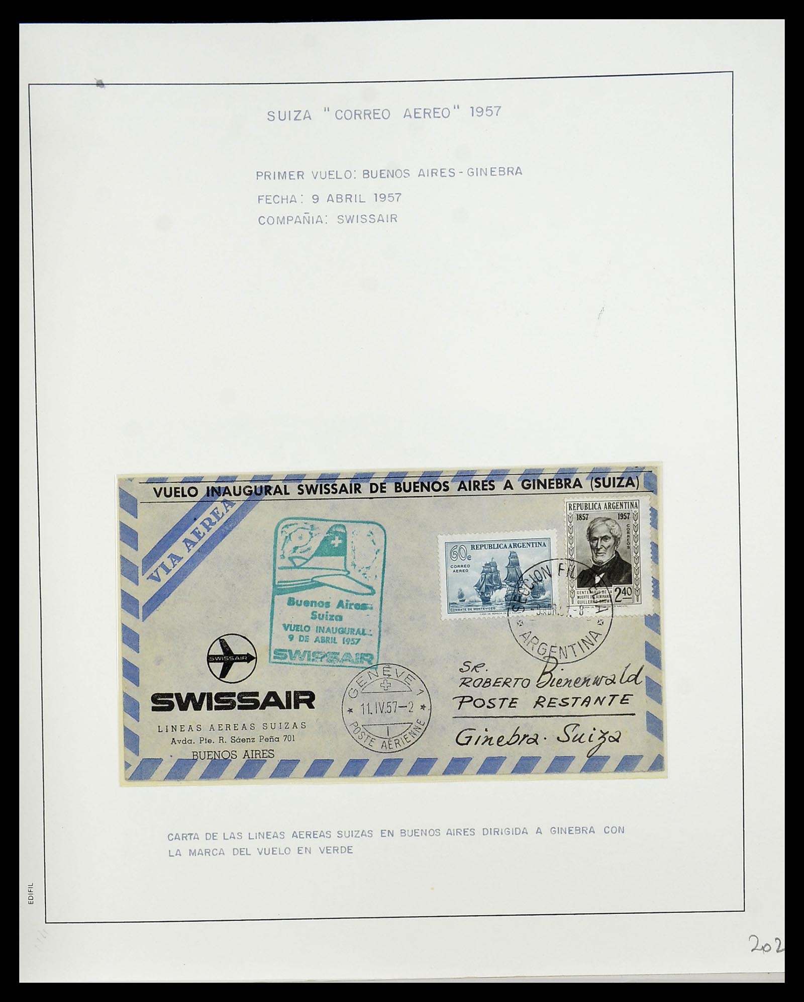 34137 129 - Postzegelverzameling 34137 Zwitserland luchtpostbrieven 1923-1963.