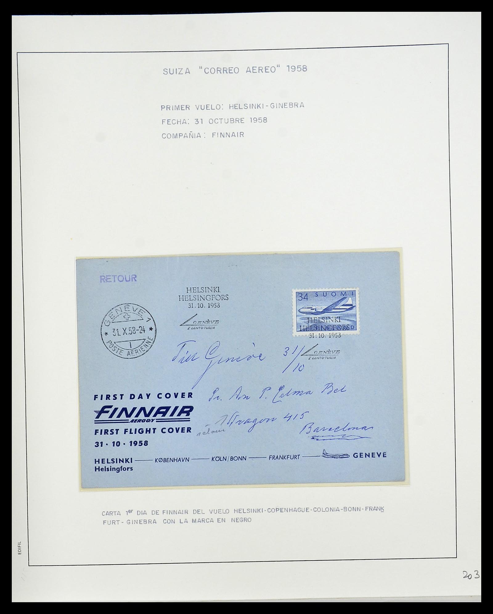 34137 130 - Postzegelverzameling 34137 Zwitserland luchtpostbrieven 1923-1963.