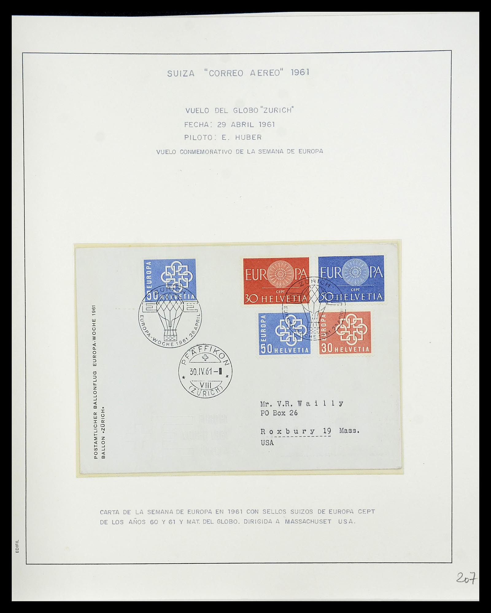 34137 134 - Postzegelverzameling 34137 Zwitserland luchtpostbrieven 1923-1963.