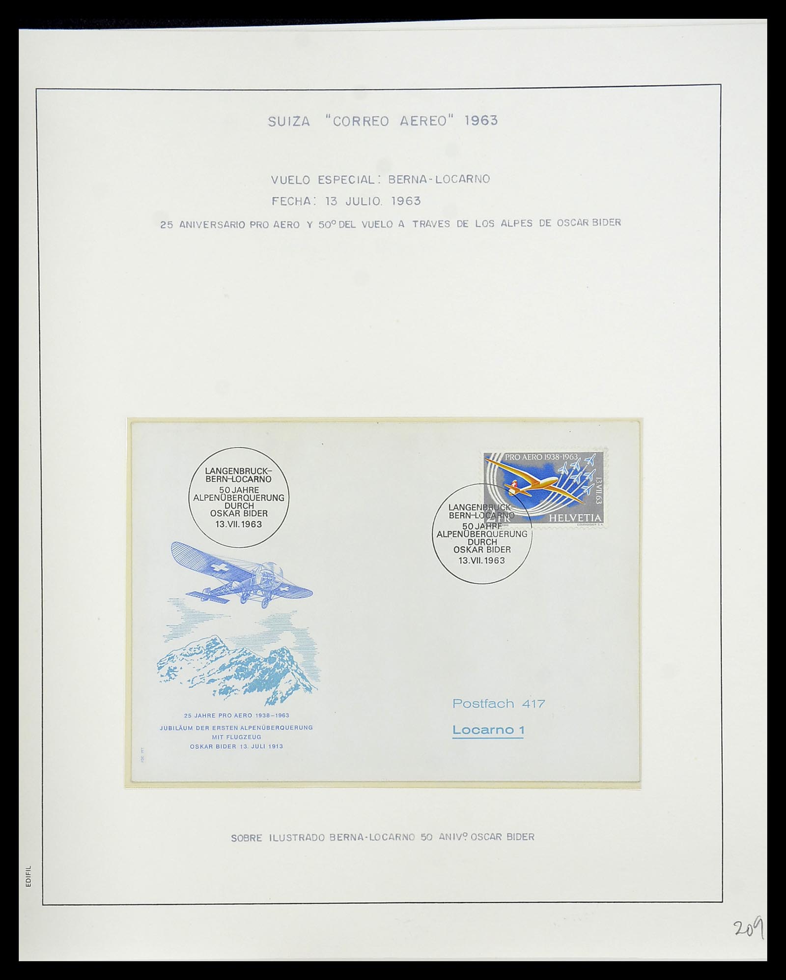 34137 136 - Postzegelverzameling 34137 Zwitserland luchtpostbrieven 1923-1963.