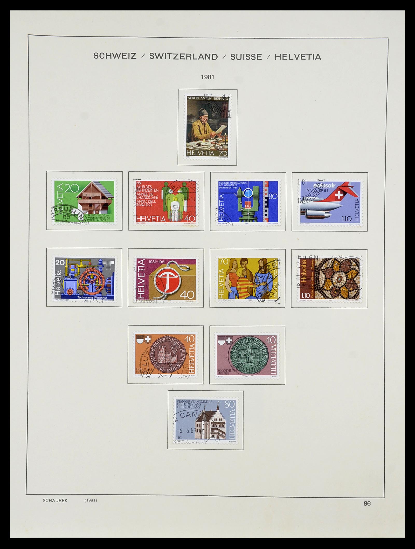 34204 104 - Postzegelverzameling 34204 Zwitserland 1862-2001.