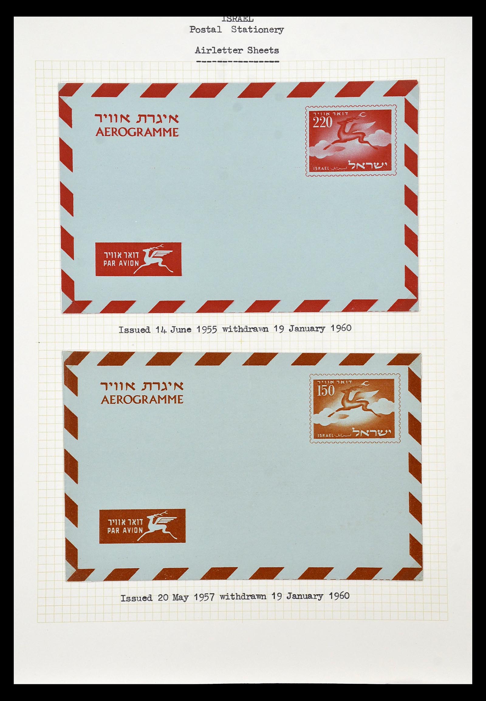 34217 148 - Postzegelverzameling 34217 Israël brieven en FDC's 1949-1985.