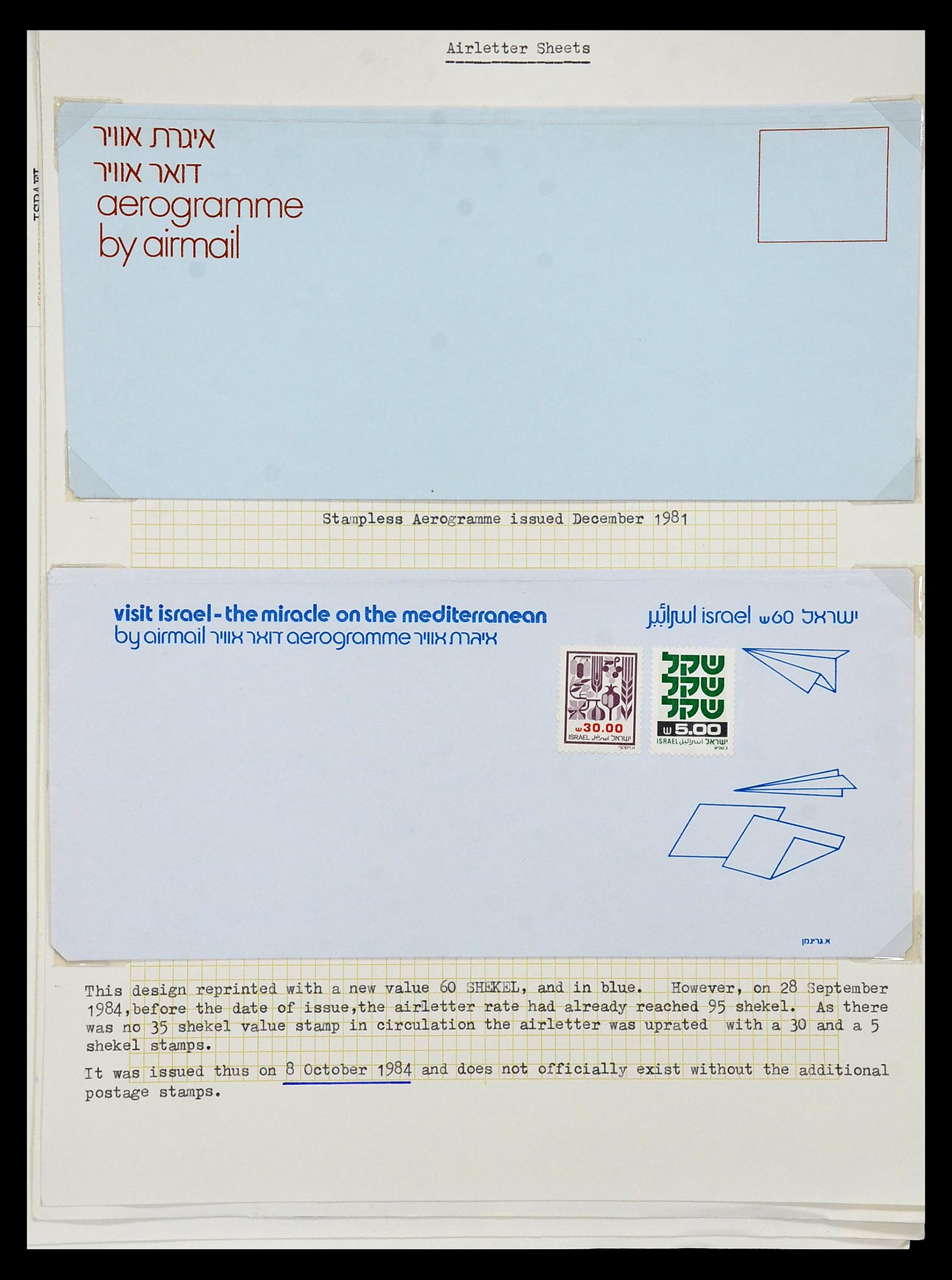 34217 170 - Postzegelverzameling 34217 Israël brieven en FDC's 1949-1985.