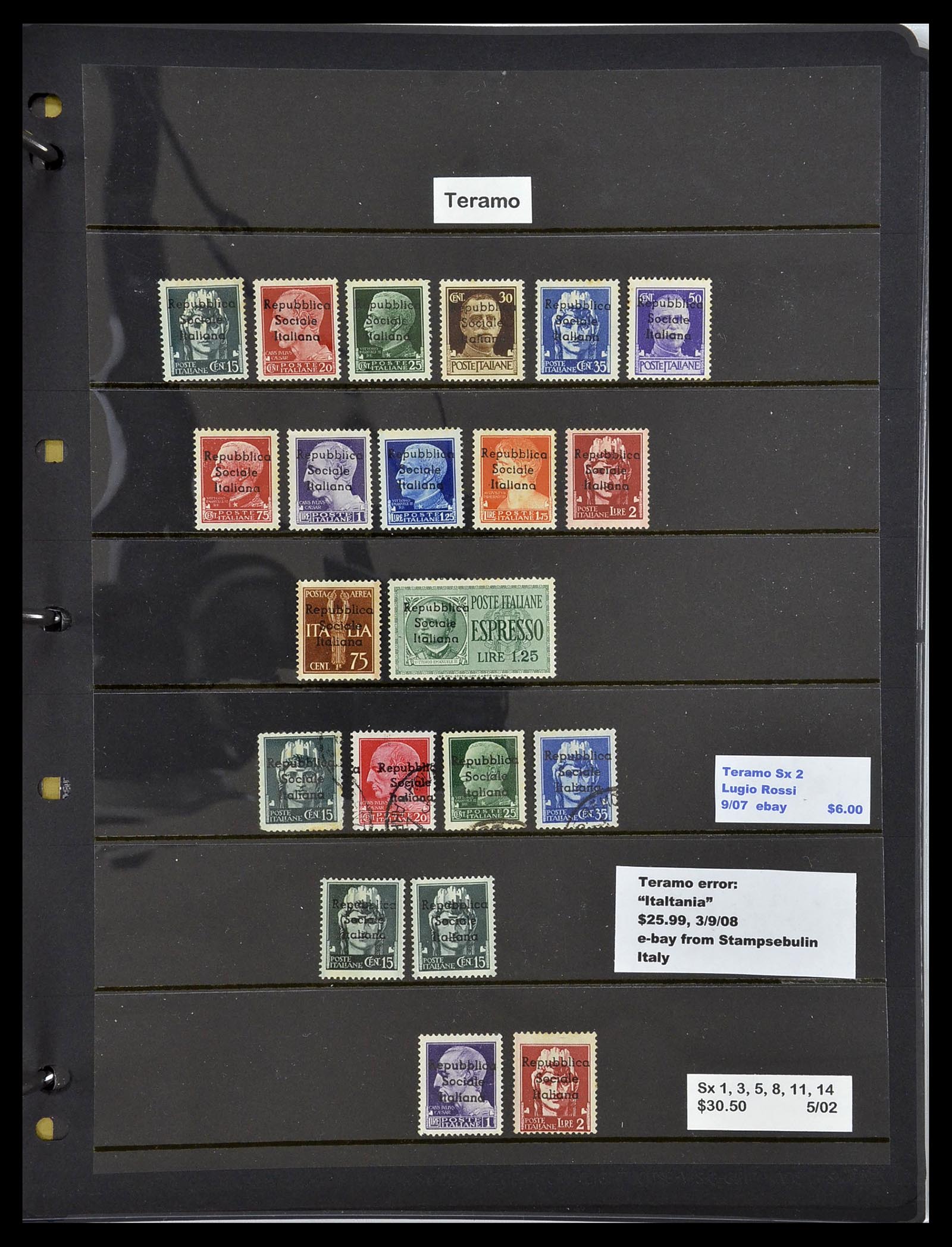 34227 063 - Postzegelverzameling 34227 Italië R.S.I. 1943-1945.