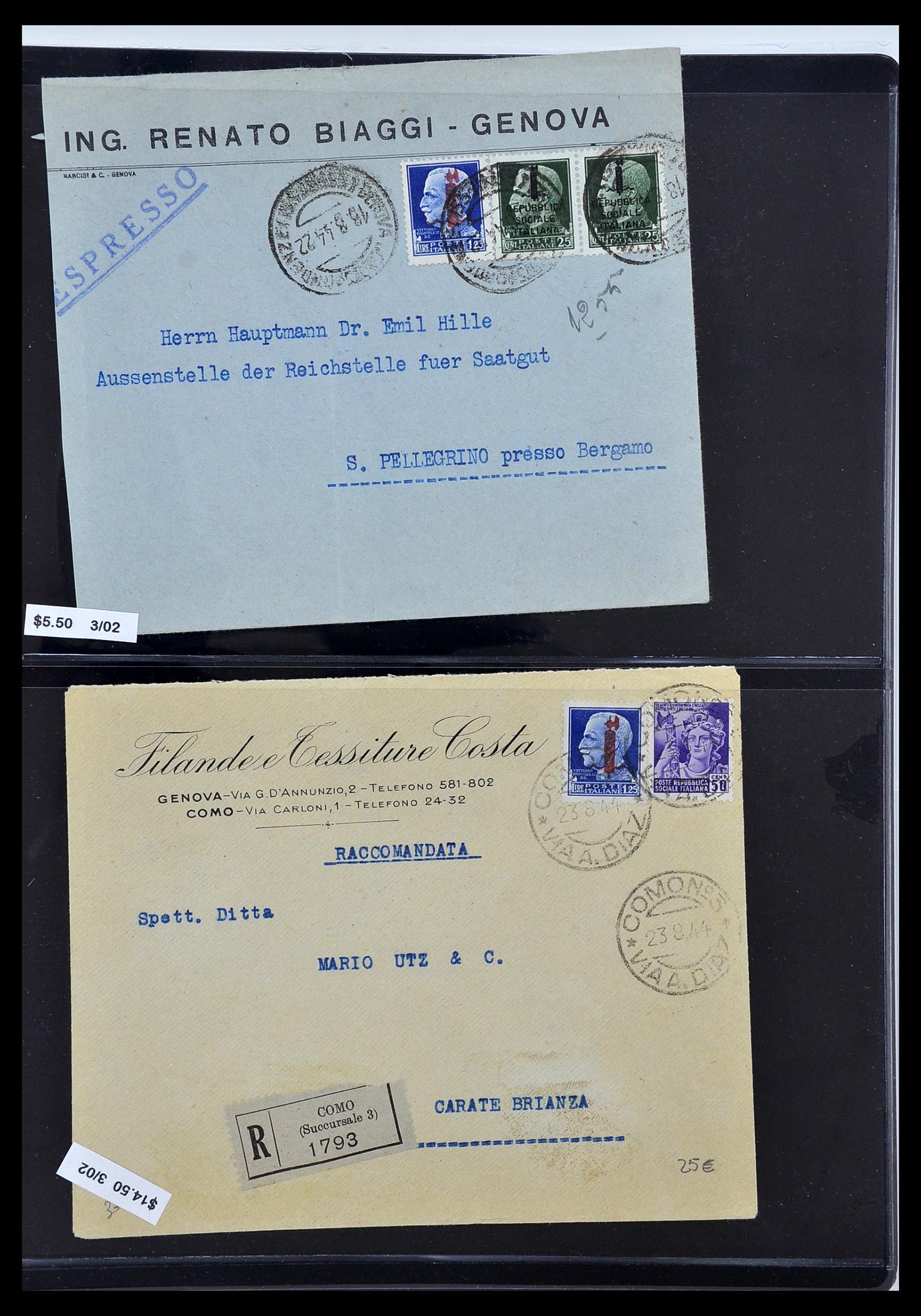 34227 107 - Postzegelverzameling 34227 Italië R.S.I. 1943-1945.