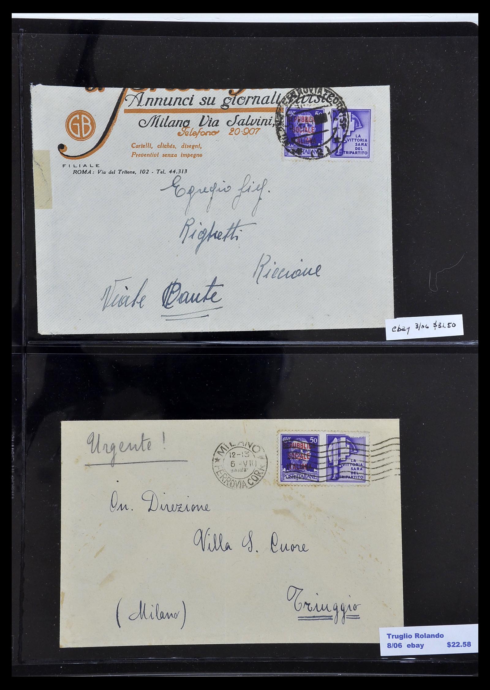 34227 112 - Postzegelverzameling 34227 Italië R.S.I. 1943-1945.
