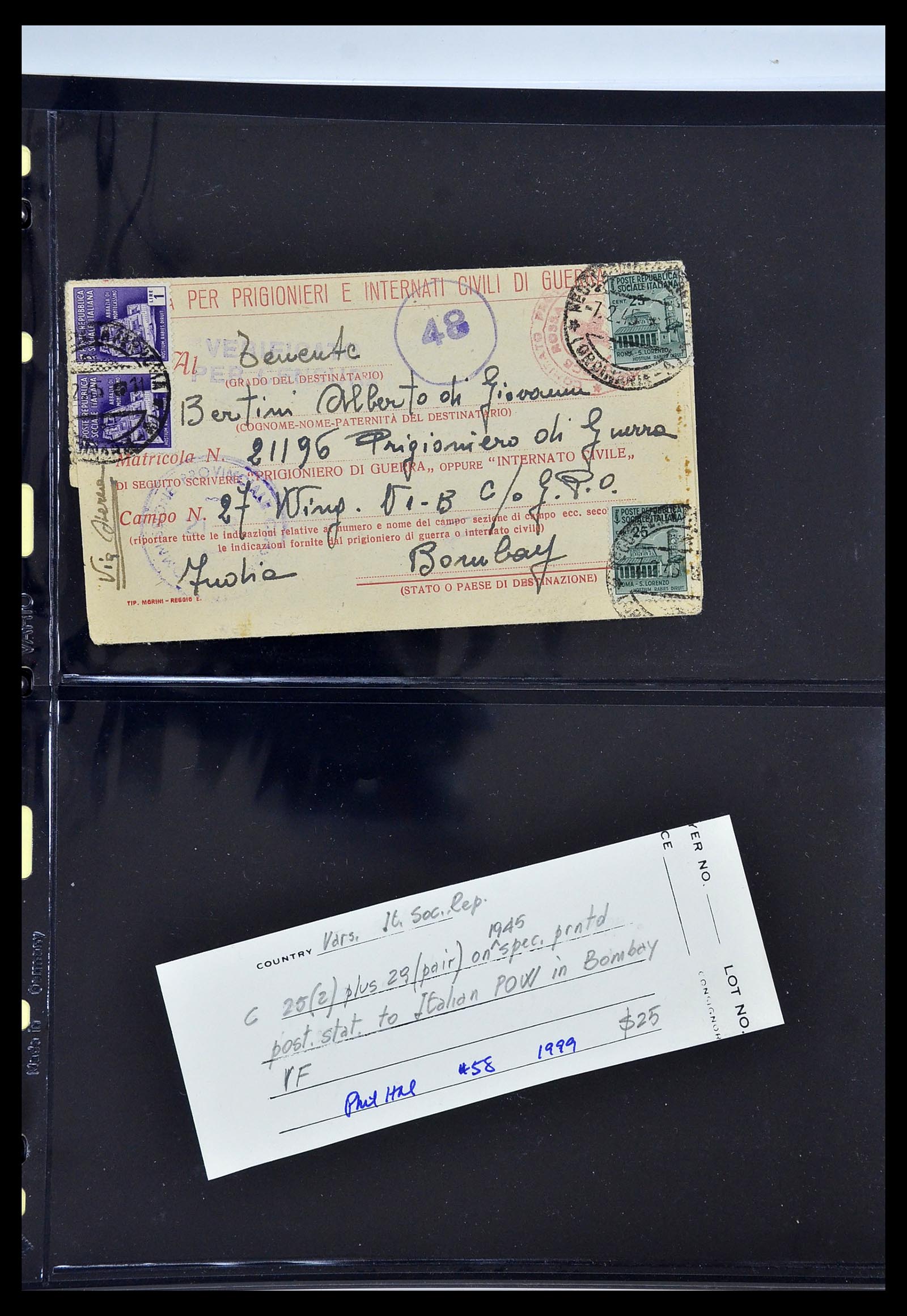 34227 161 - Postzegelverzameling 34227 Italië R.S.I. 1943-1945.