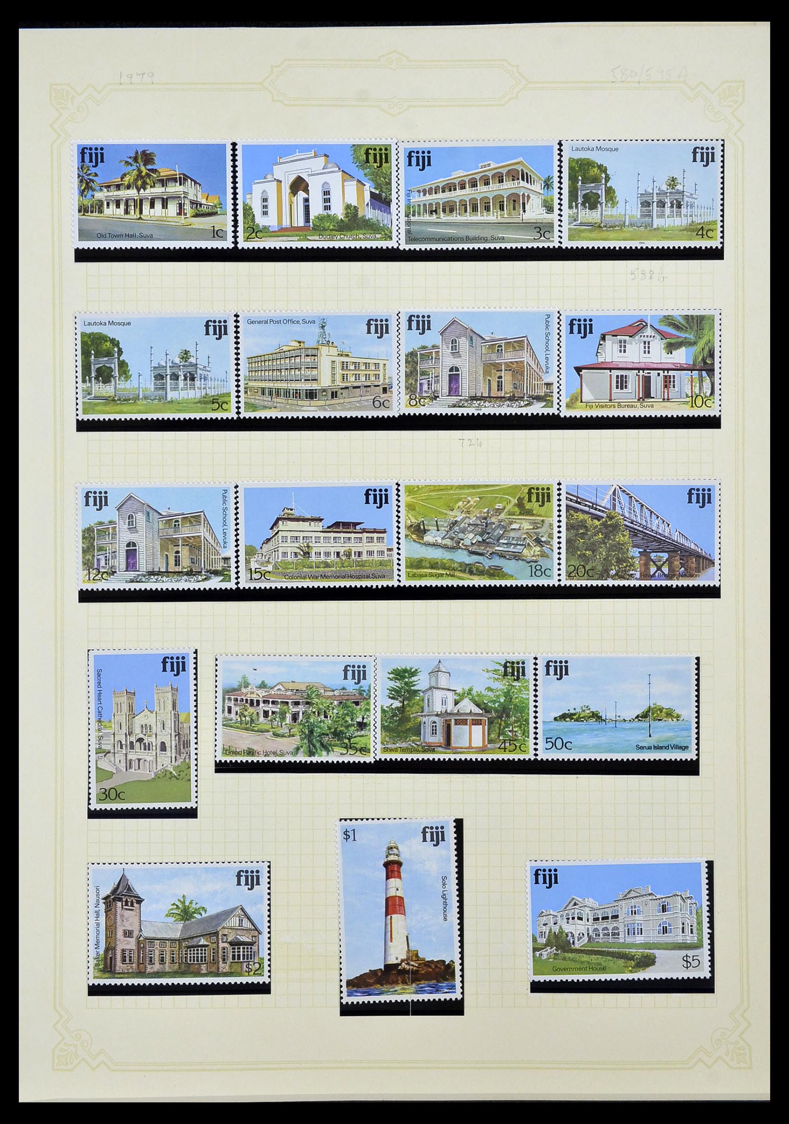 34358 045 - Postzegelverzameling 34358 Engelse koloniën in de stille Zuidzee 1908